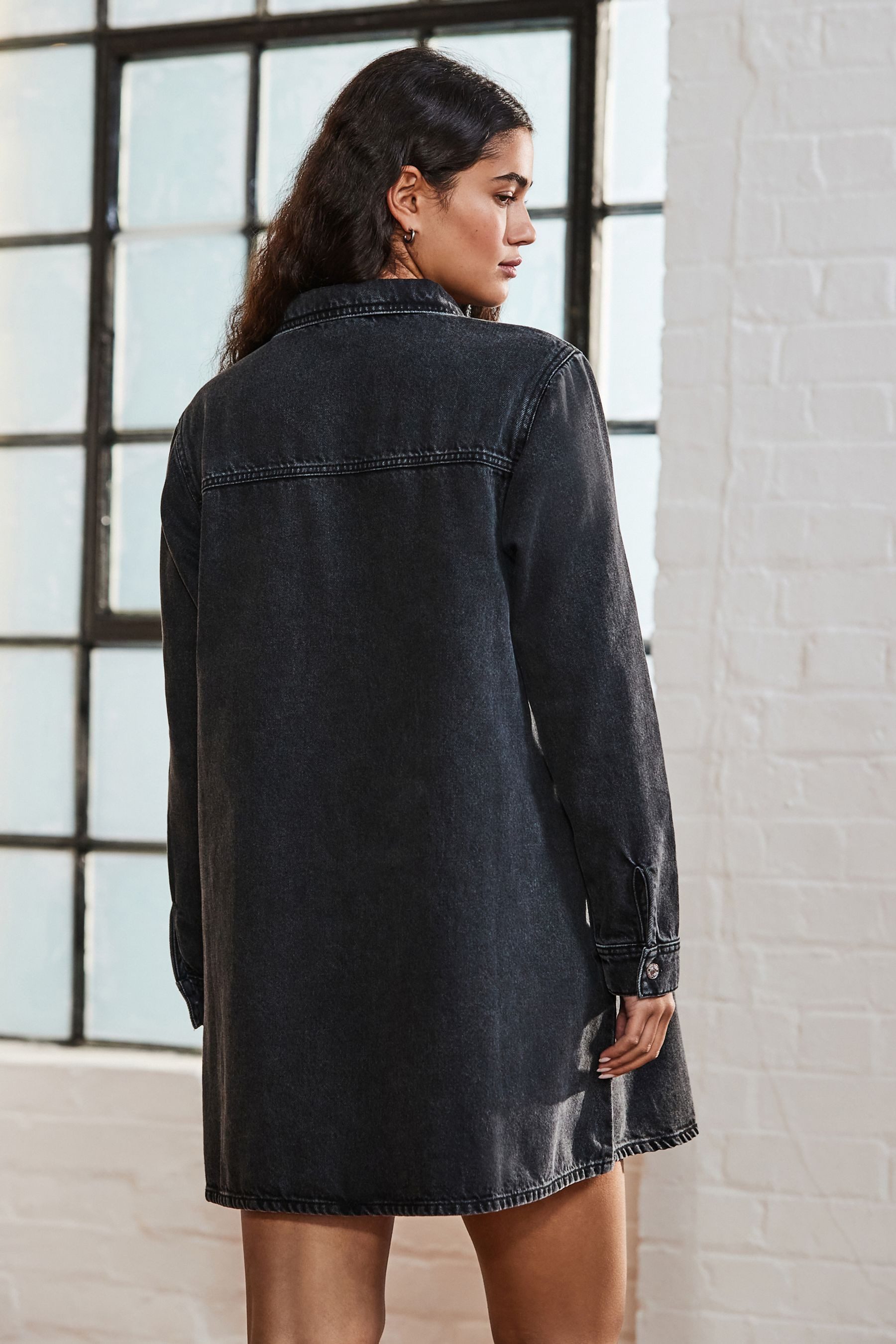 Next Jeanskleid Jeans-Minikleid mit halber Knopfleiste günstig online kaufen