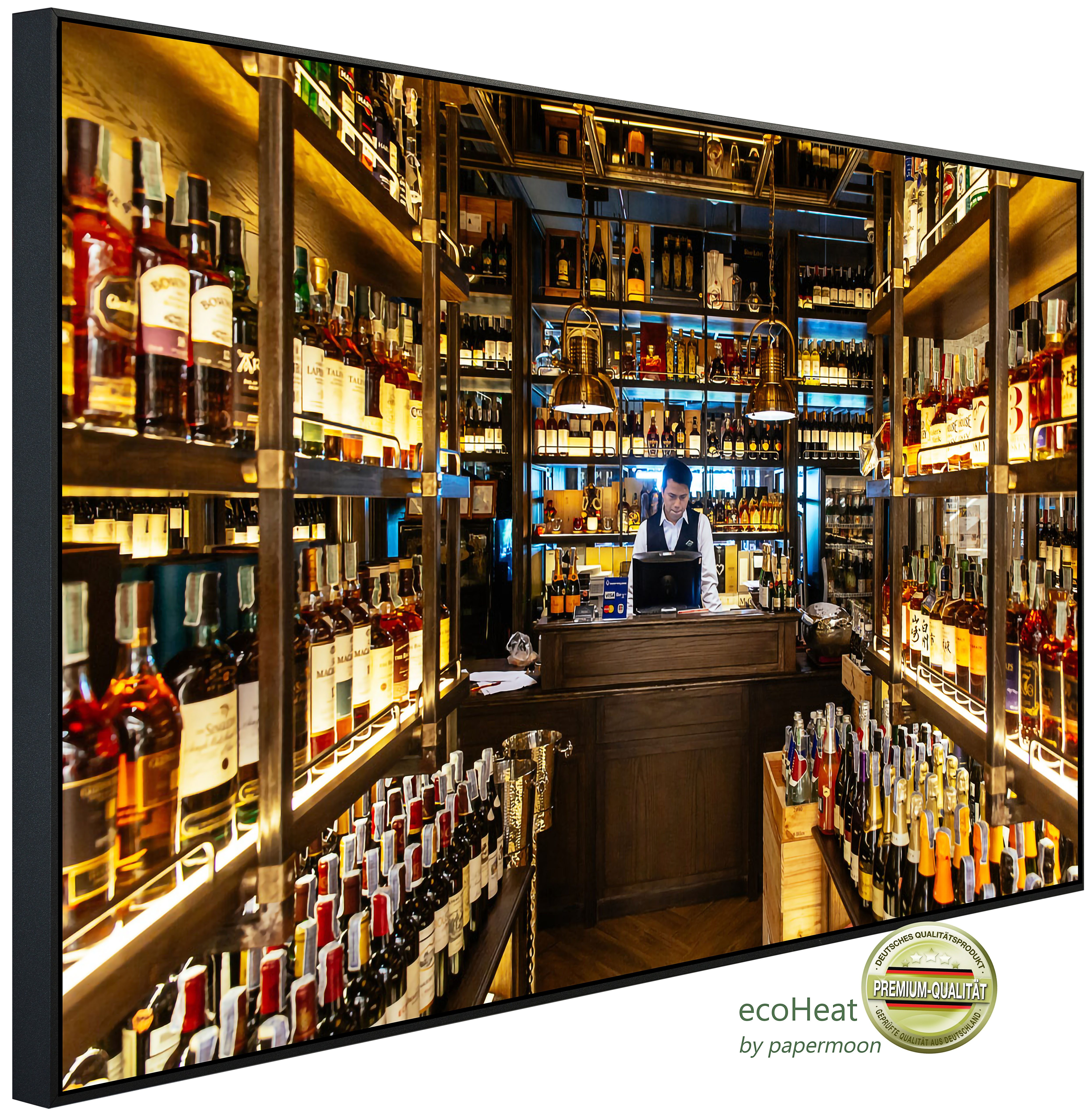 Papermoon Infrarotheizung INFRAROT-BILD-HEIZUNG, Spirituosengeschäft, TÜV-Rheinland/GS zertifiziert, angenehme Strahlungswärme