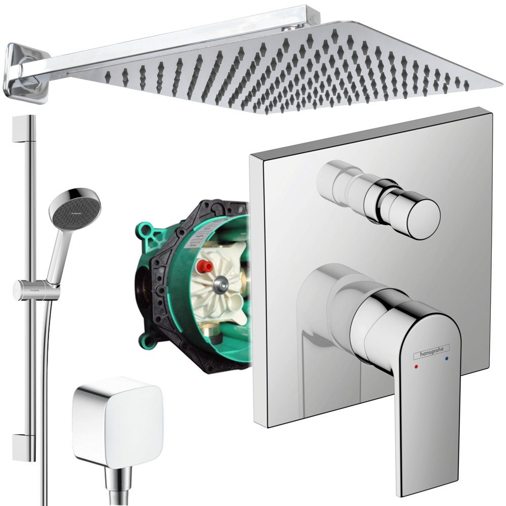 Hansgrohe und Jowi Duscharmatur Vernis Shape Unterputz Duschsystem mit Kopf günstig online kaufen