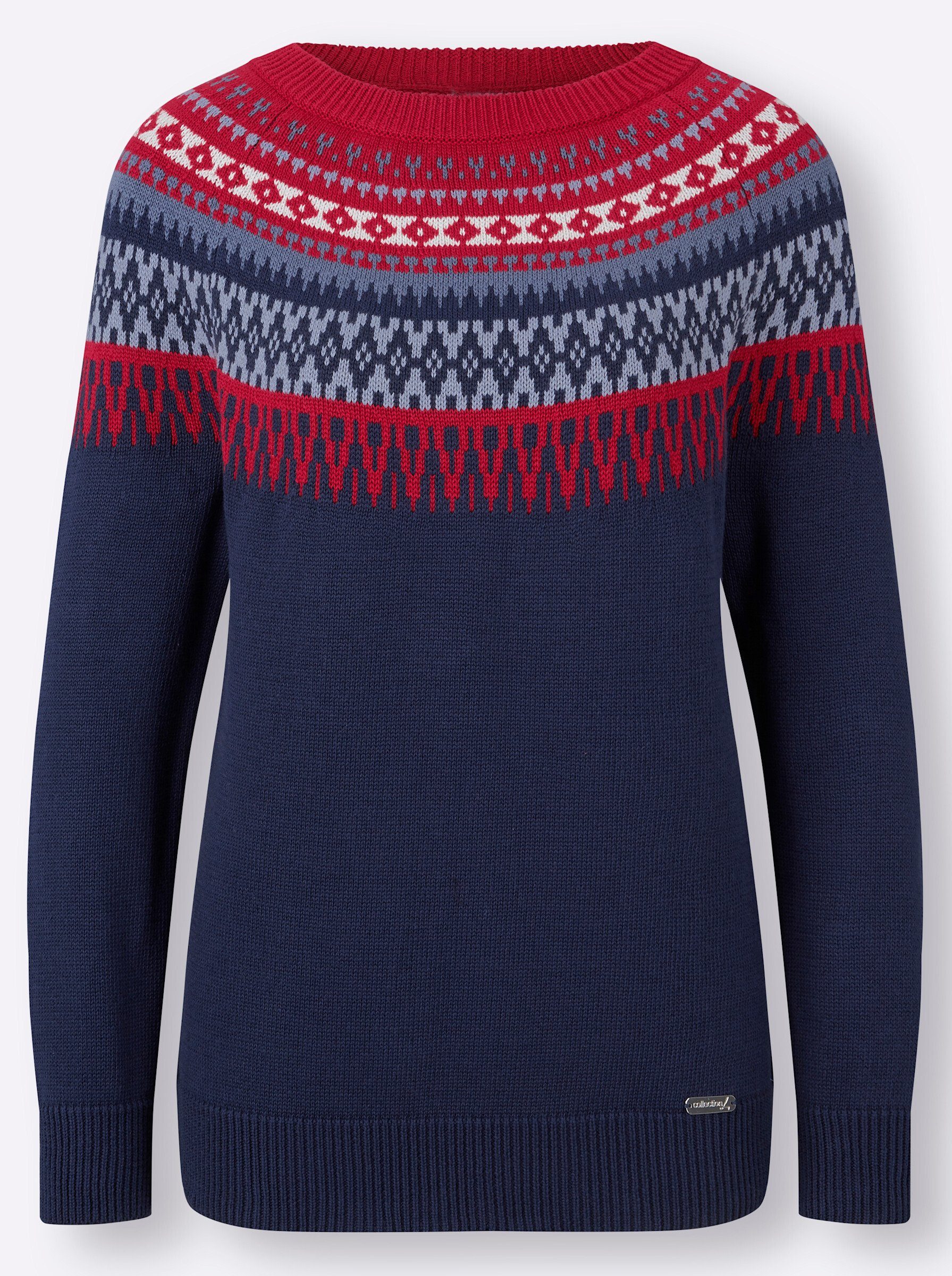 Strickpullover Pullover Langarm Jacquard