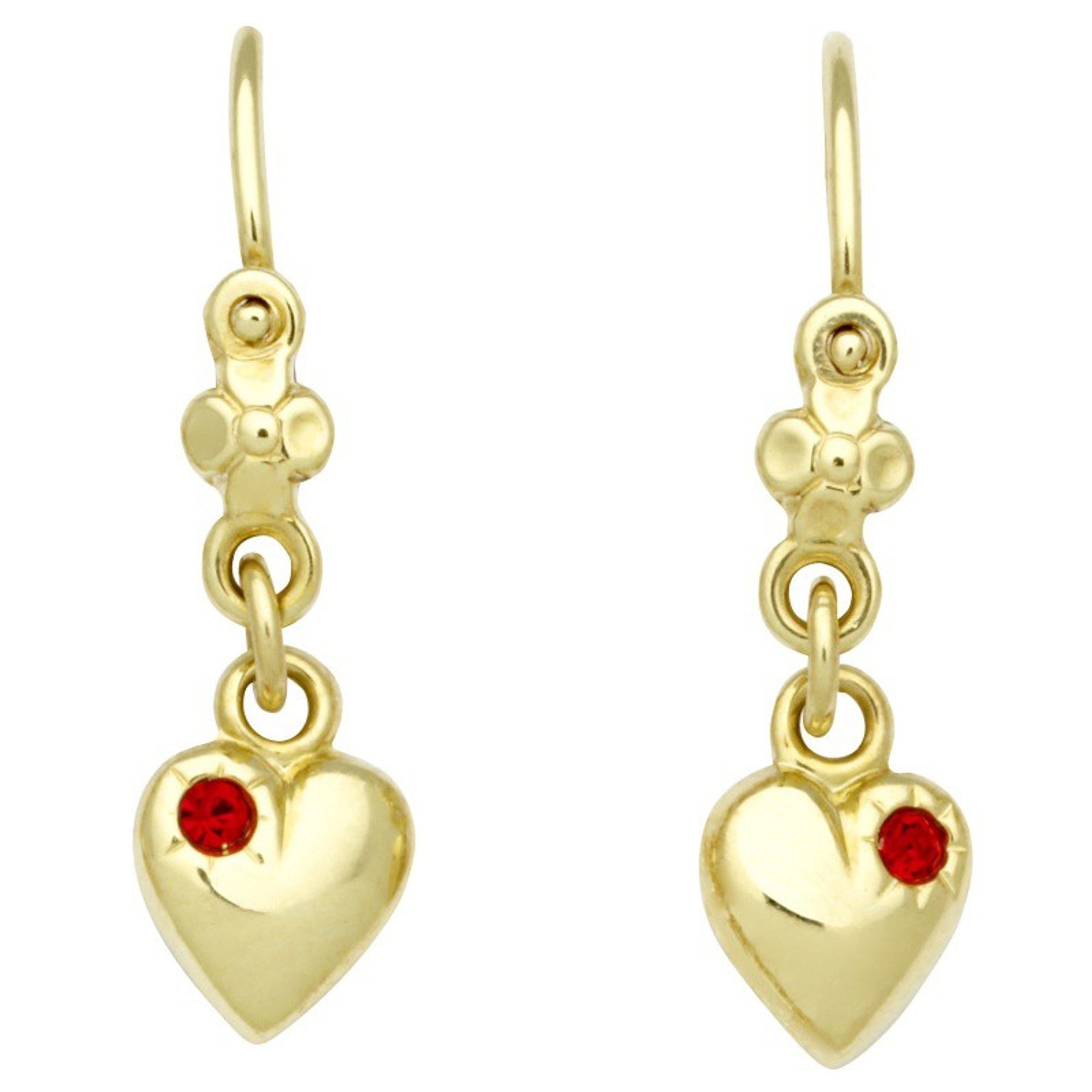 Miamar Ohrring-Set KI47, Miamar KI47 Mädchen Ohrringe Herz 14 Karat (585) Gelbgold Rot