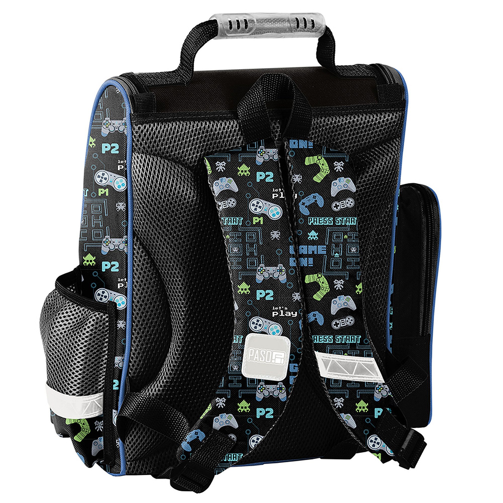 PASO Schulrucksack Mega-Set Game On! Gamer Schulset 6tlg. (Schulranzen + Turnbeutel + Federmäppchen + Lunchbox + Trinkflasche + Sporttasche, 6-tlg) – Bild 5 von 5