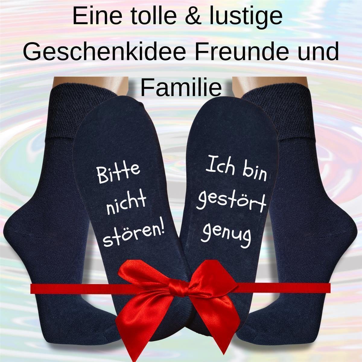 bentini Basicsocken Spruchsocken Bitte nicht stören! (1-Paar) graumelange