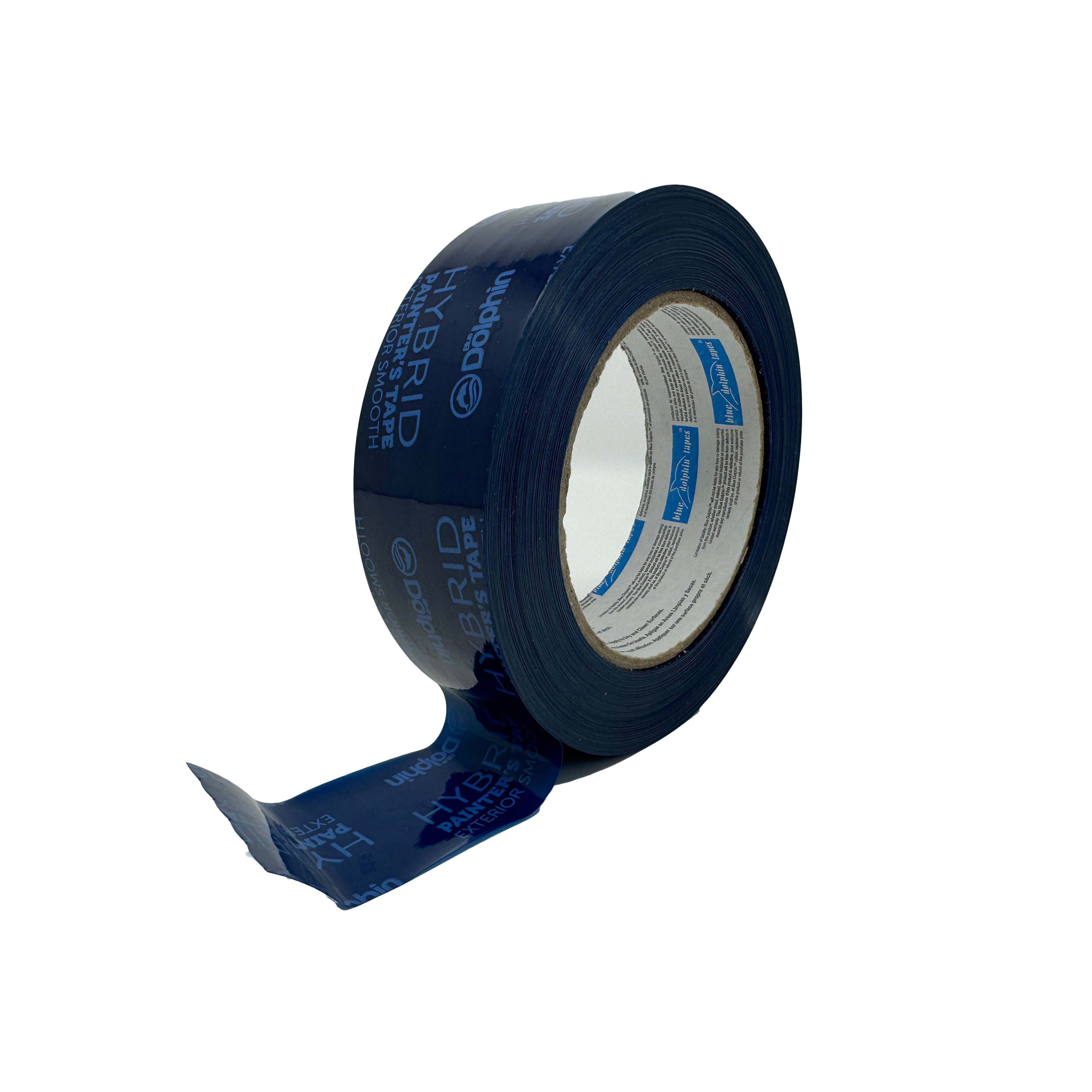 BlueDolphin Kreppband Hybrid Malerband Abklebeband Klebeband 36mm x 41m (Single-pack, 1-St., 1 Putzband) UV-beständig, Rückstandsfrei entfernbar