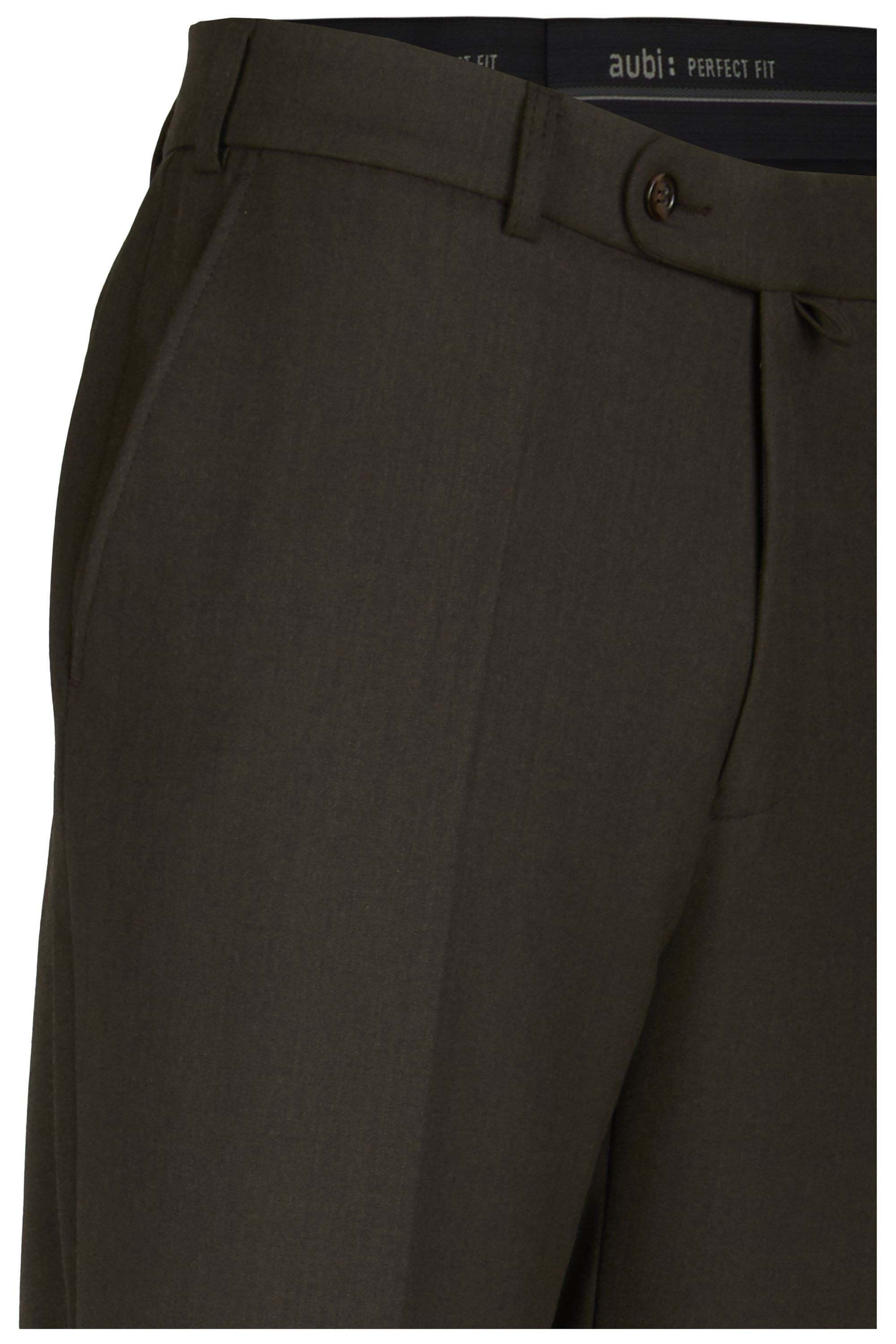 aubi: Stoffhose 26 (28) Herren Fit Flat Anzughose Perfect Front aubi Businesshose braun Modell