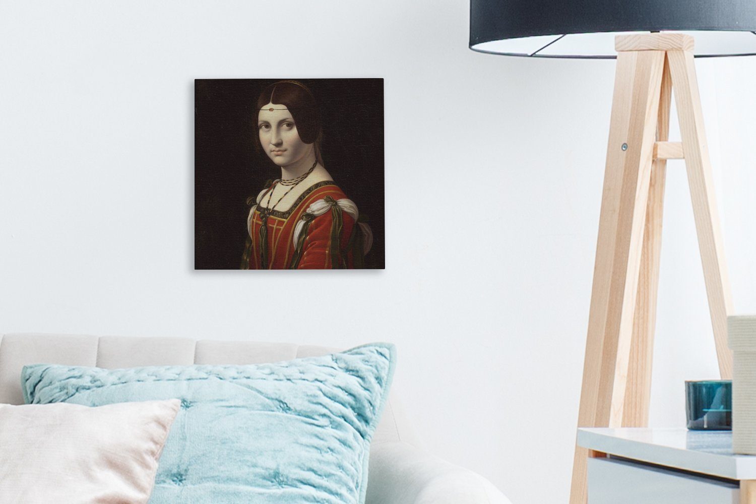 OneMillionCanvasses® Leinwandbild (1 bunt für Ferronnière Leinwand Bilder Vinci, Leonardo Schlafzimmer da La Belle St), Wohnzimmer 