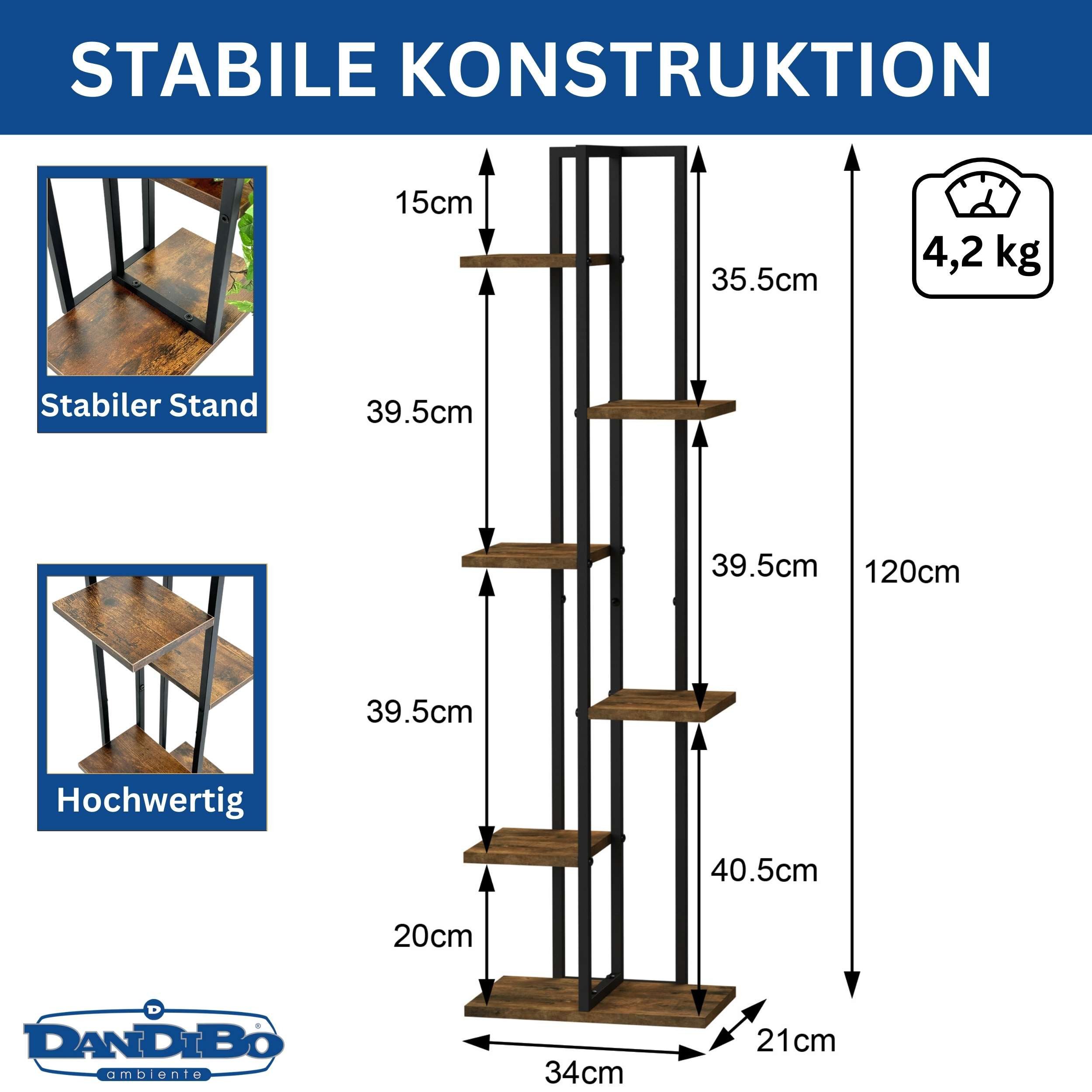 DanDiBo Blumenständer Metall Schwarz 6 Etagen günstig online kaufen