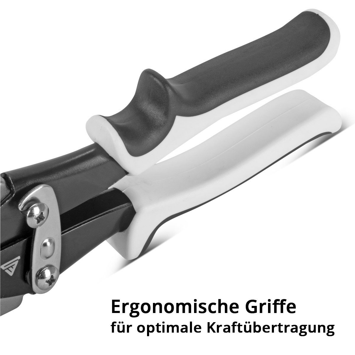 STAHLWERK Blechschere gerader linker rechter Schnitt Metallschere Blechschneider, (Packung, 3-tlg., Set), zum professionellen Schneiden von Metallblechen