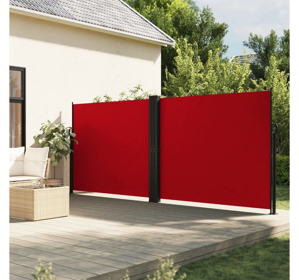 Thumbnail - vidaXL Seitenmarkise Sichtschutz Windschutz Ausziehbar Rot 180x1200 cm