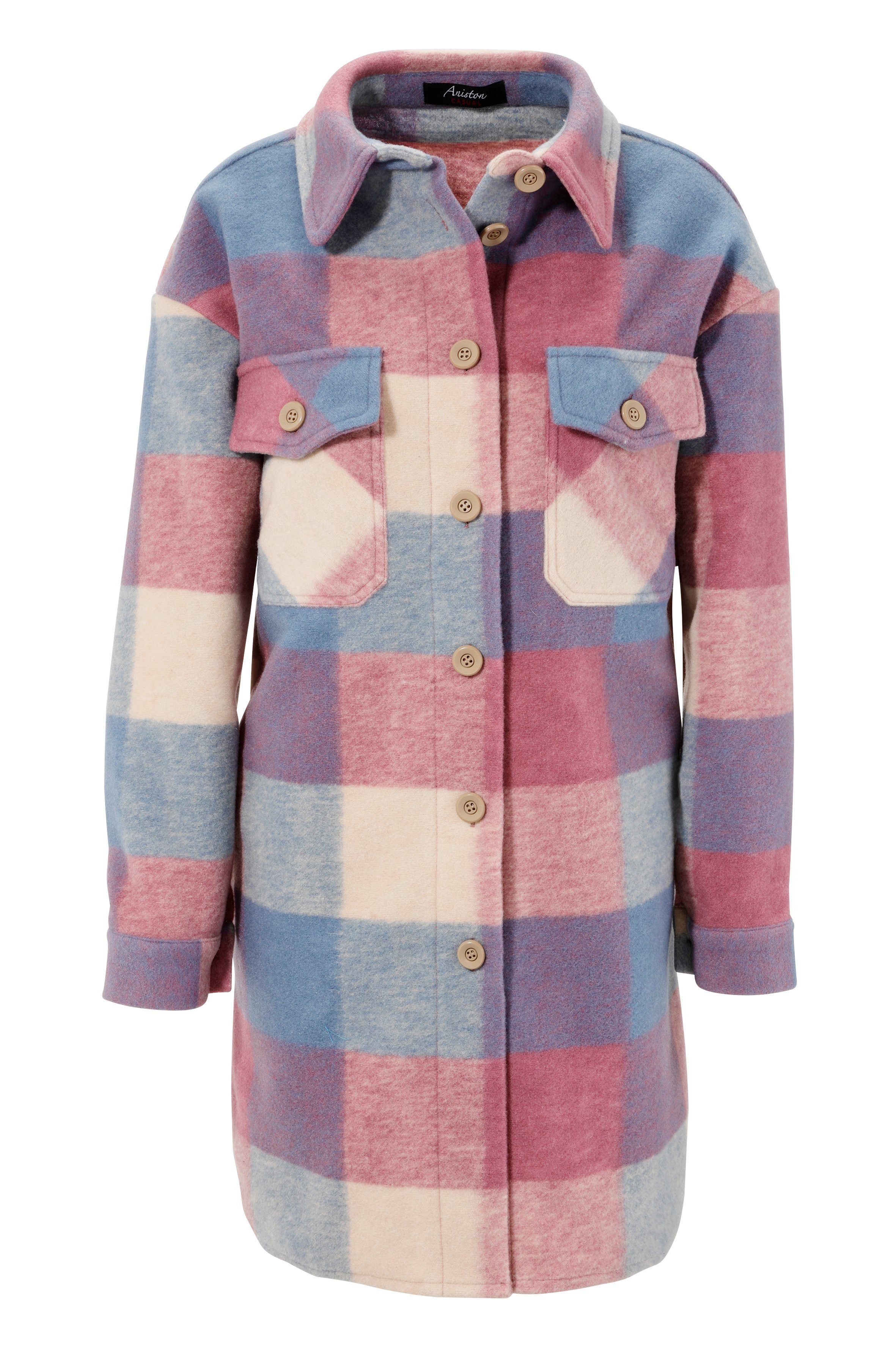 Aniston CASUAL Fleecejacke im Karo-Dessin