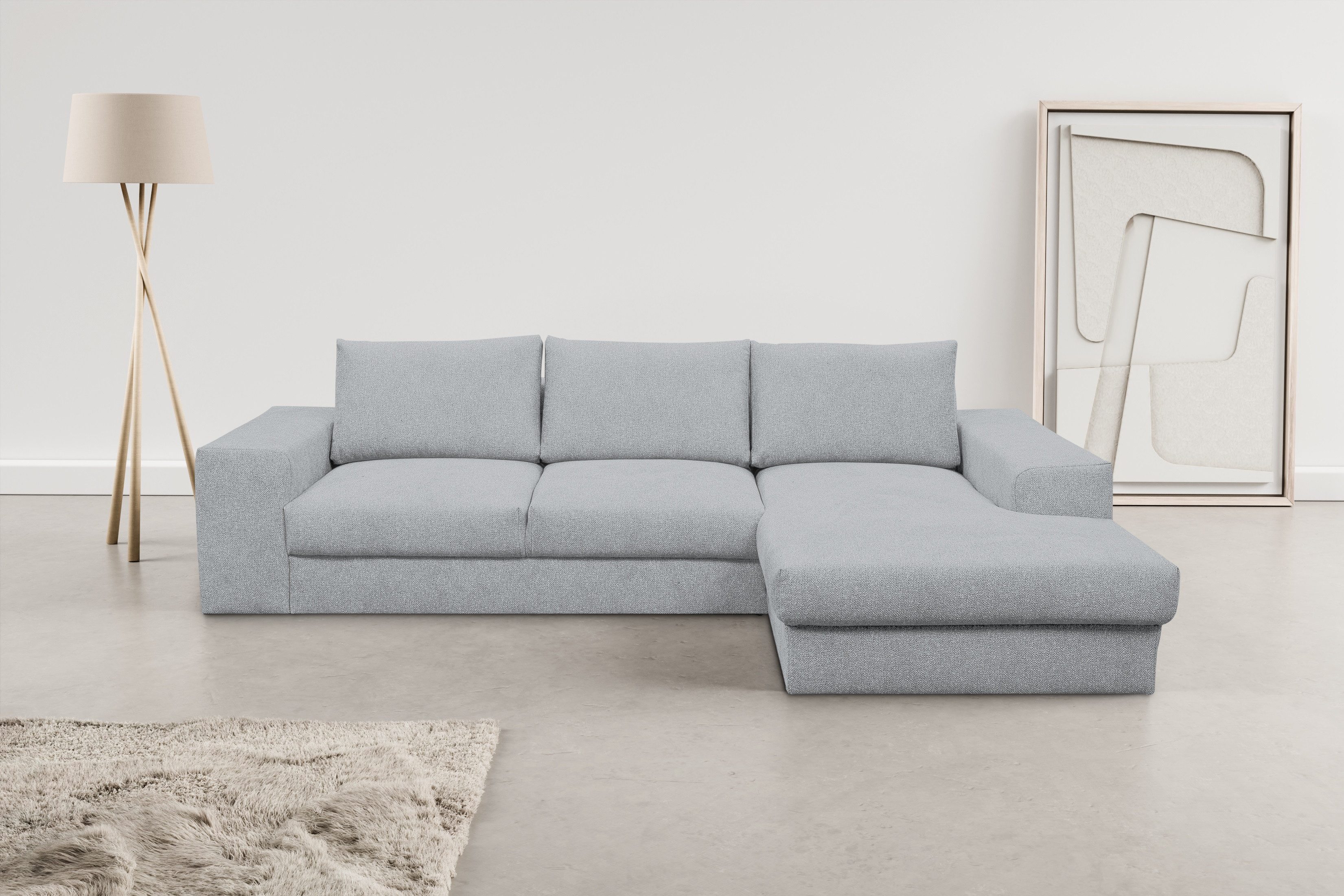 WERK2 Ecksofa Rozzana 280 x 190 cm modern & bequem, Lounge Sofa mit viel Platz, Plüsch, L-Form, XXL