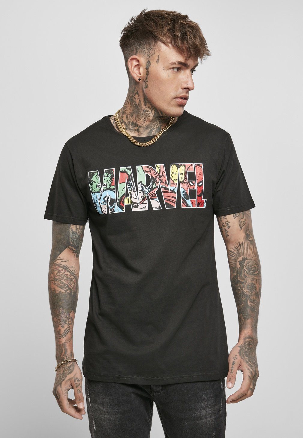 Merchcode T-Shirt Merchcode Herren Marvel Logo günstig online kaufen