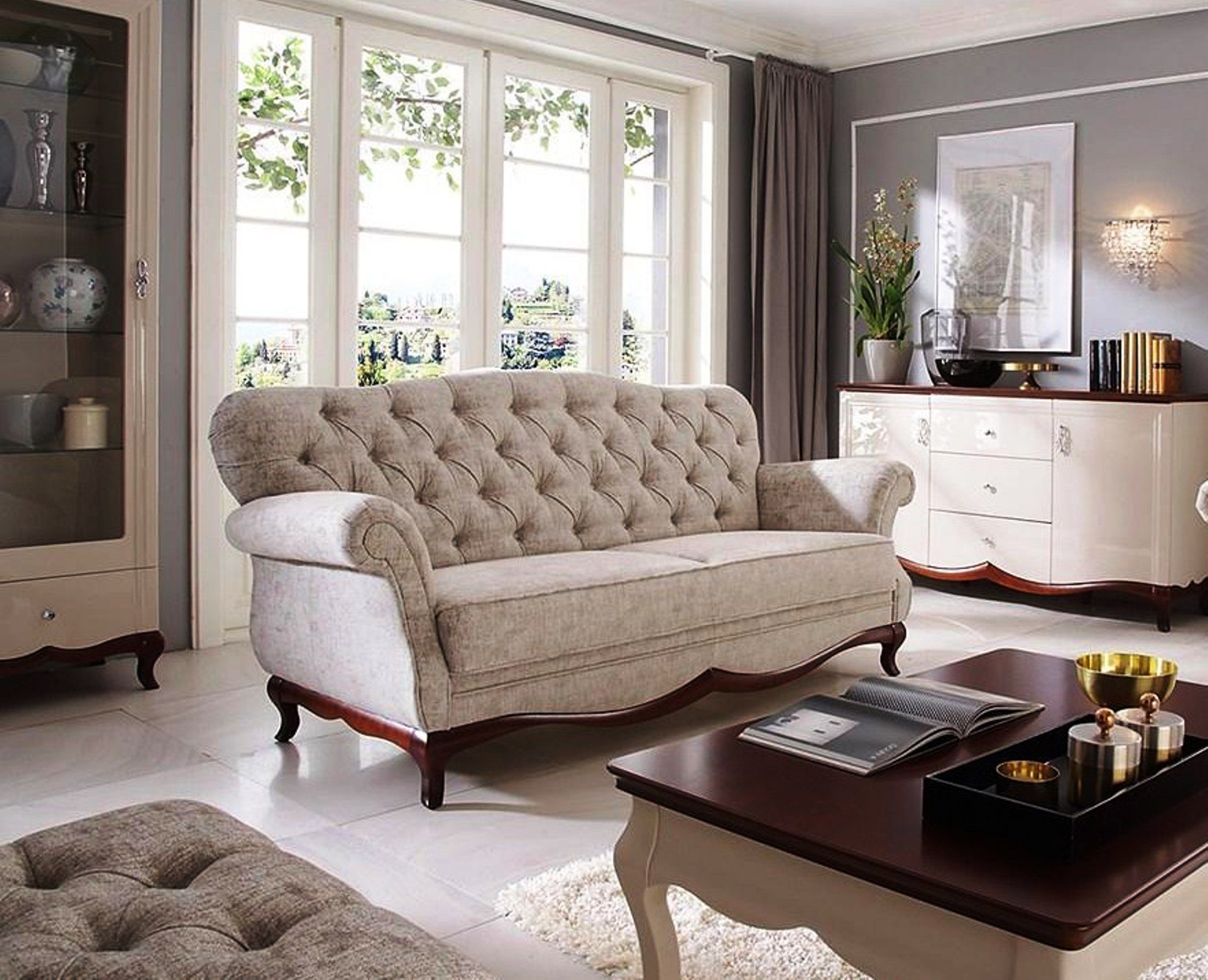 JVmoebel Sofa Luxus Beiger Moderner Zweisitzer stilvolle Möbel Polster Neu, Made in Europe
