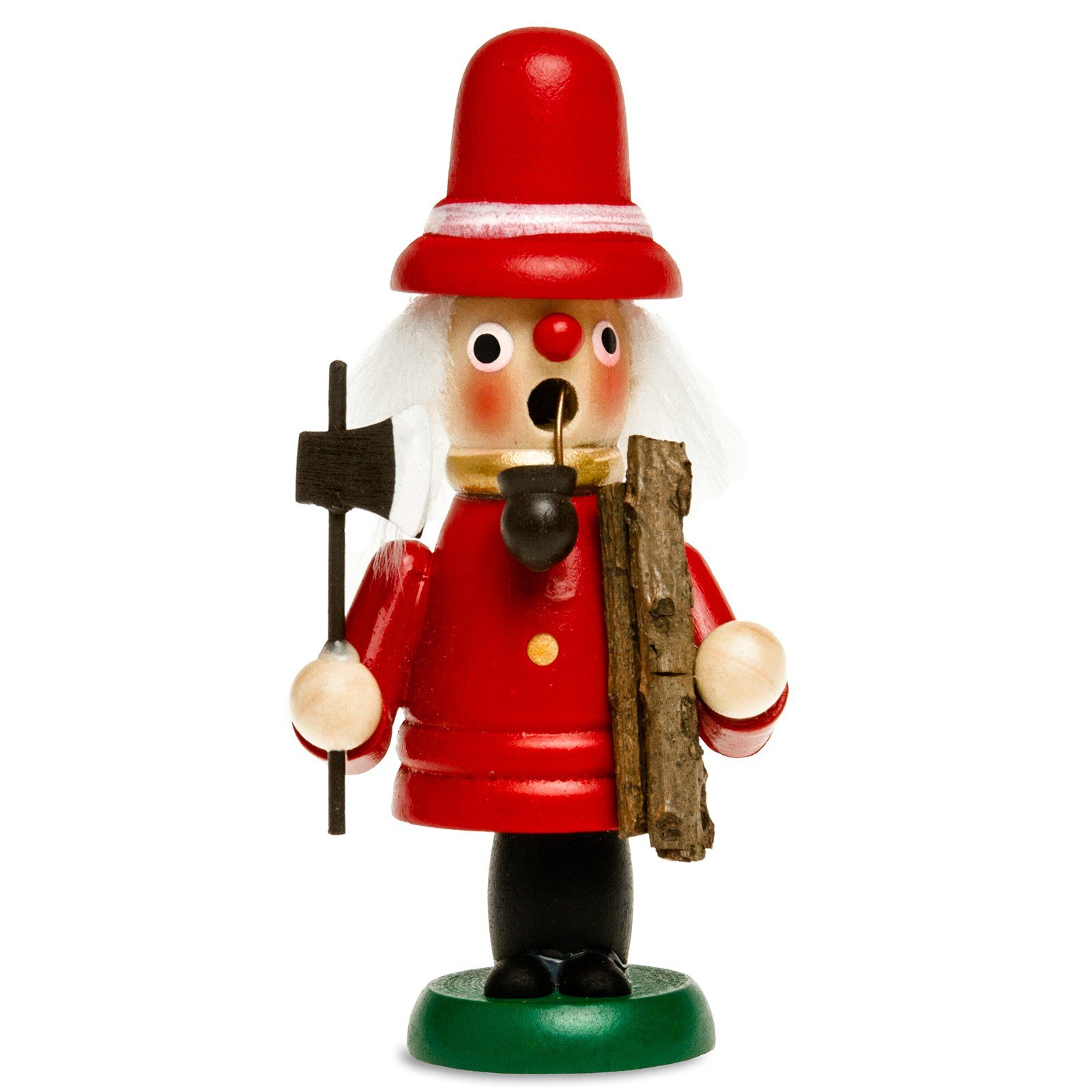 SIKORA Weihnachtsfigur SIKORA RM-G Mini Räuchermännchen aus Holz G5 Holzfäller rot