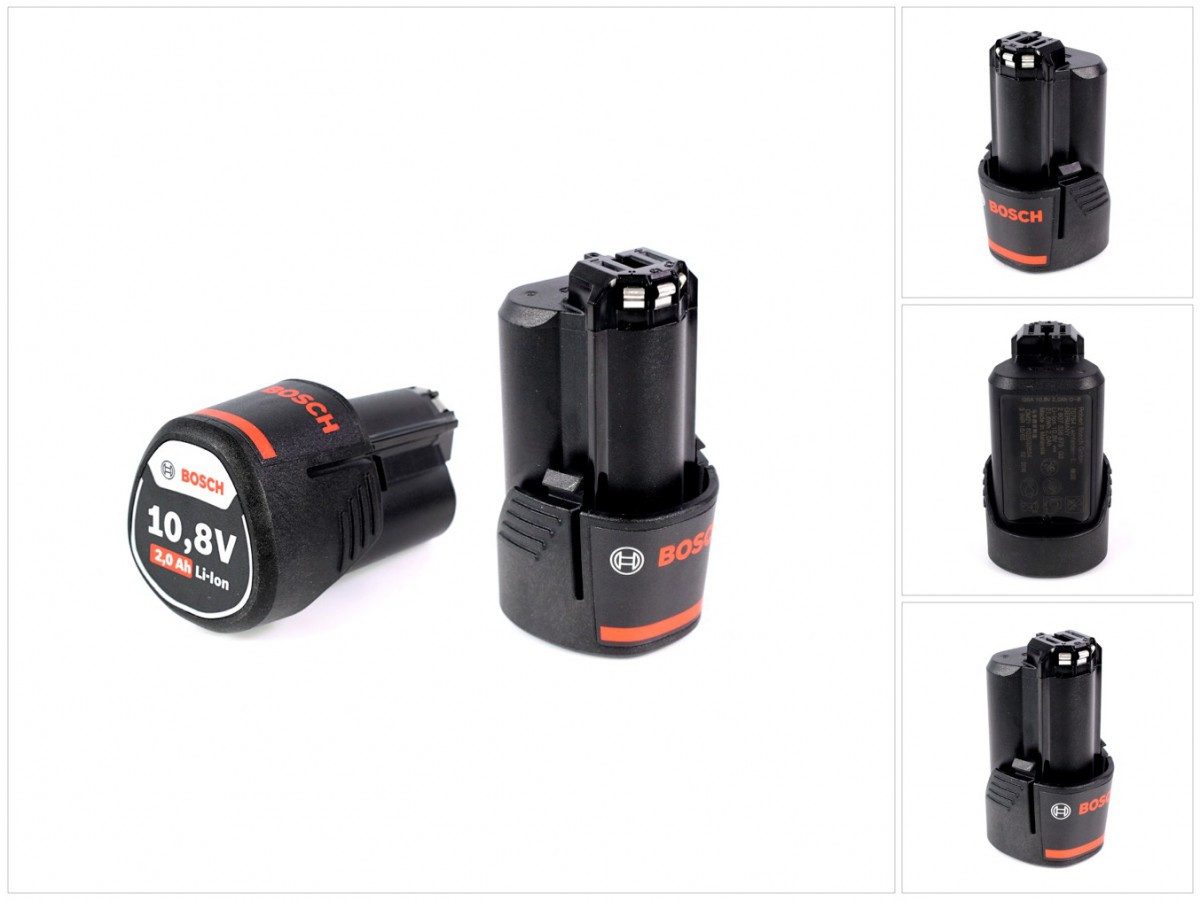 Bosch Professional Akku Starter Set 2x GBA 10,8 V 2,0 Ah / 2000 mAh Li-Ion Professional Akkupacks