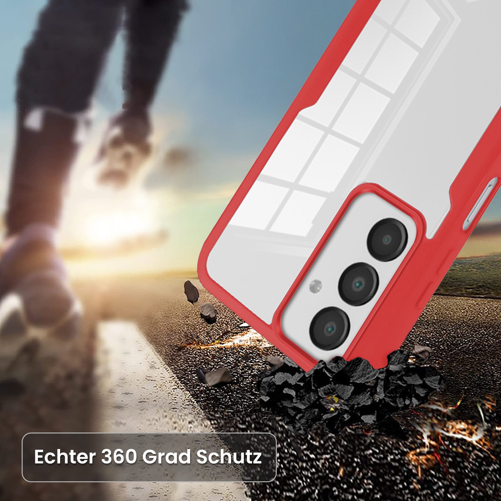 Tec-Expert Handyhülle 360 Grad Hülle für Samsung Galaxy A17 / A17 5G 6.7 Zoll, 6.7", Rundum Schutz Cover Case Hülle robust