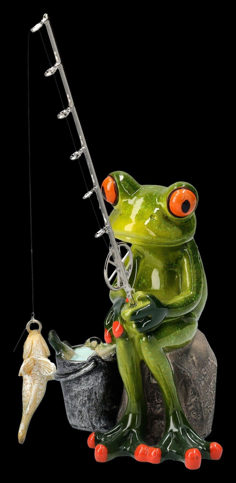 Figuren GmbH Lustige Deko Angeln Shop Tierfigur beim Dekofigur - Figur Tierfigur Angler Frosch