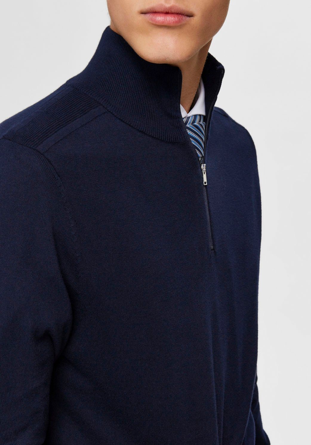 Selected Troyer SLHBERG HALF ZIP CARDIGAN NOOS Baumwolle, regular fit