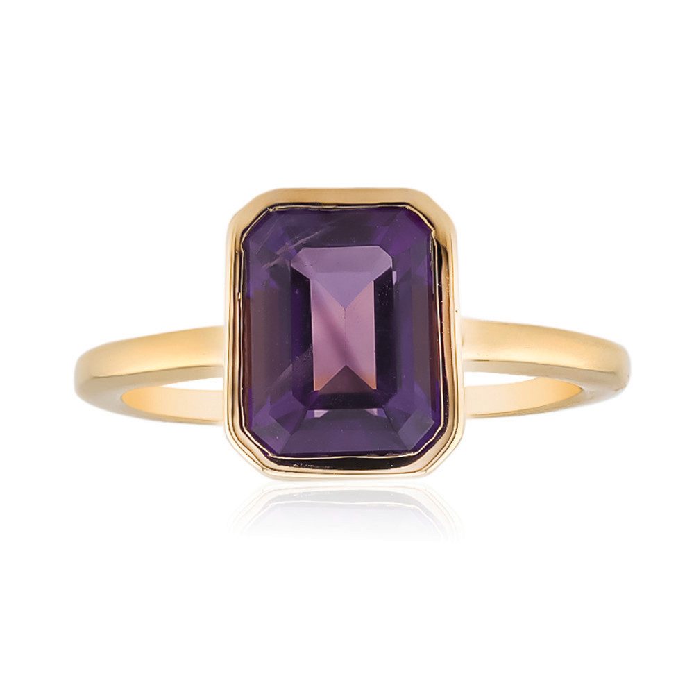 Cavill Solitärring Cavill Sambia-Amethyst Ring 2,15 ct, vergoldetes 925 Silber, Oktagon (1-tlg)