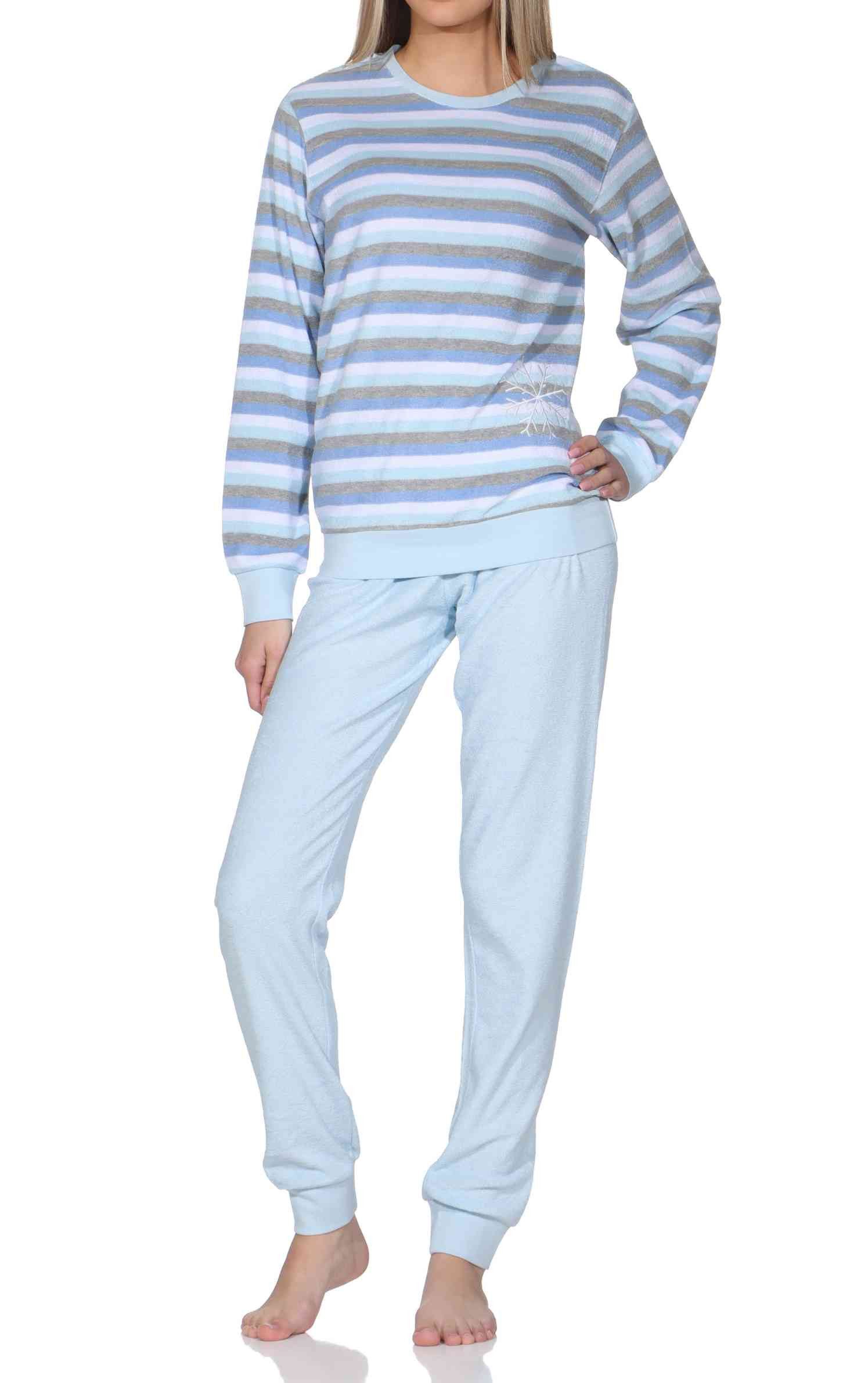 Normann Pyjama Normann Damen Frottee Pyjama langarm mit Bündchen - auch in Übergröße – Bild 2 von 5