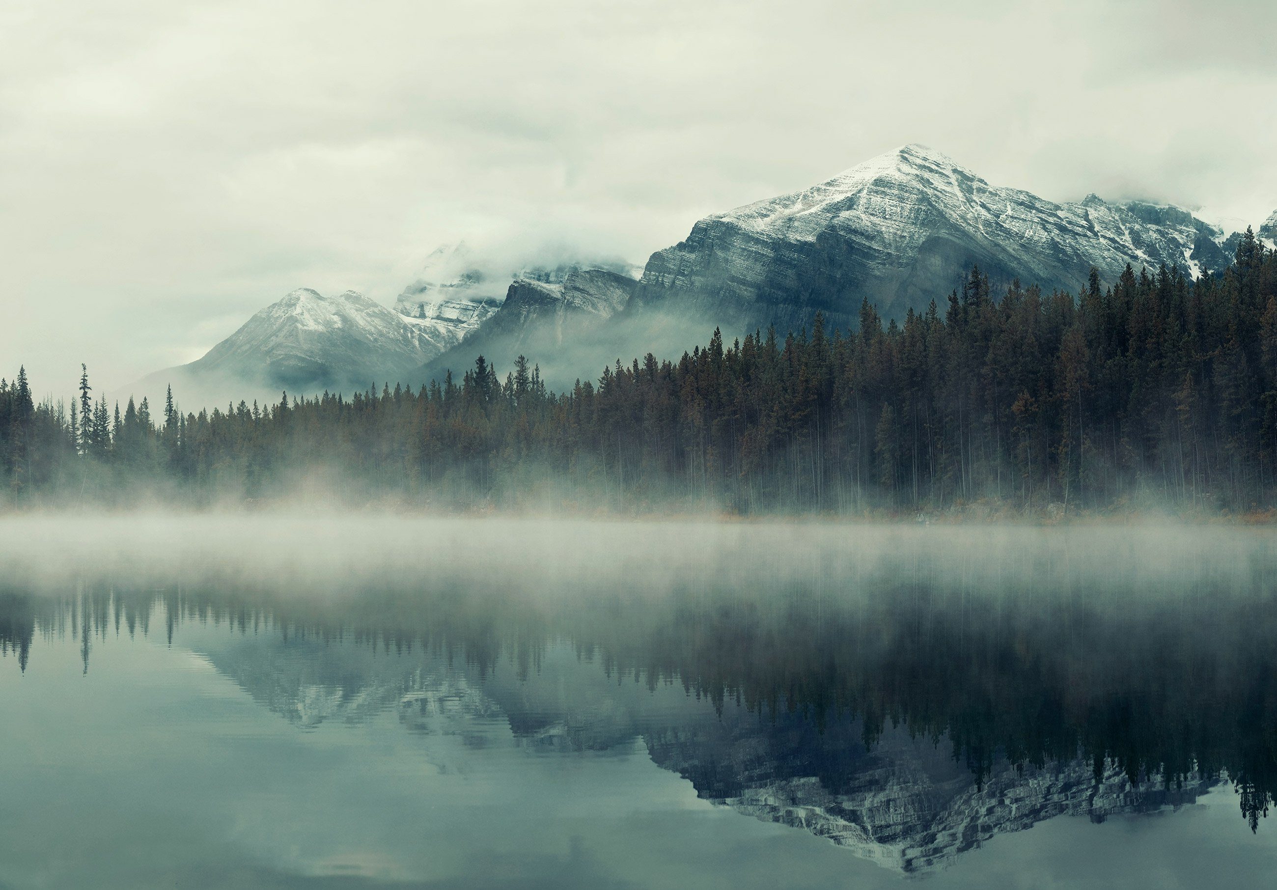 Vlies Wallarena Berge oder im Wandtapete Tapete für Motivtapete, Glatt, Natur Wald Vliestapete inklusive Wohnzimmer Nebel Kleister Berge, Vliestapete Fototapete Schlafzimmer Landschaft