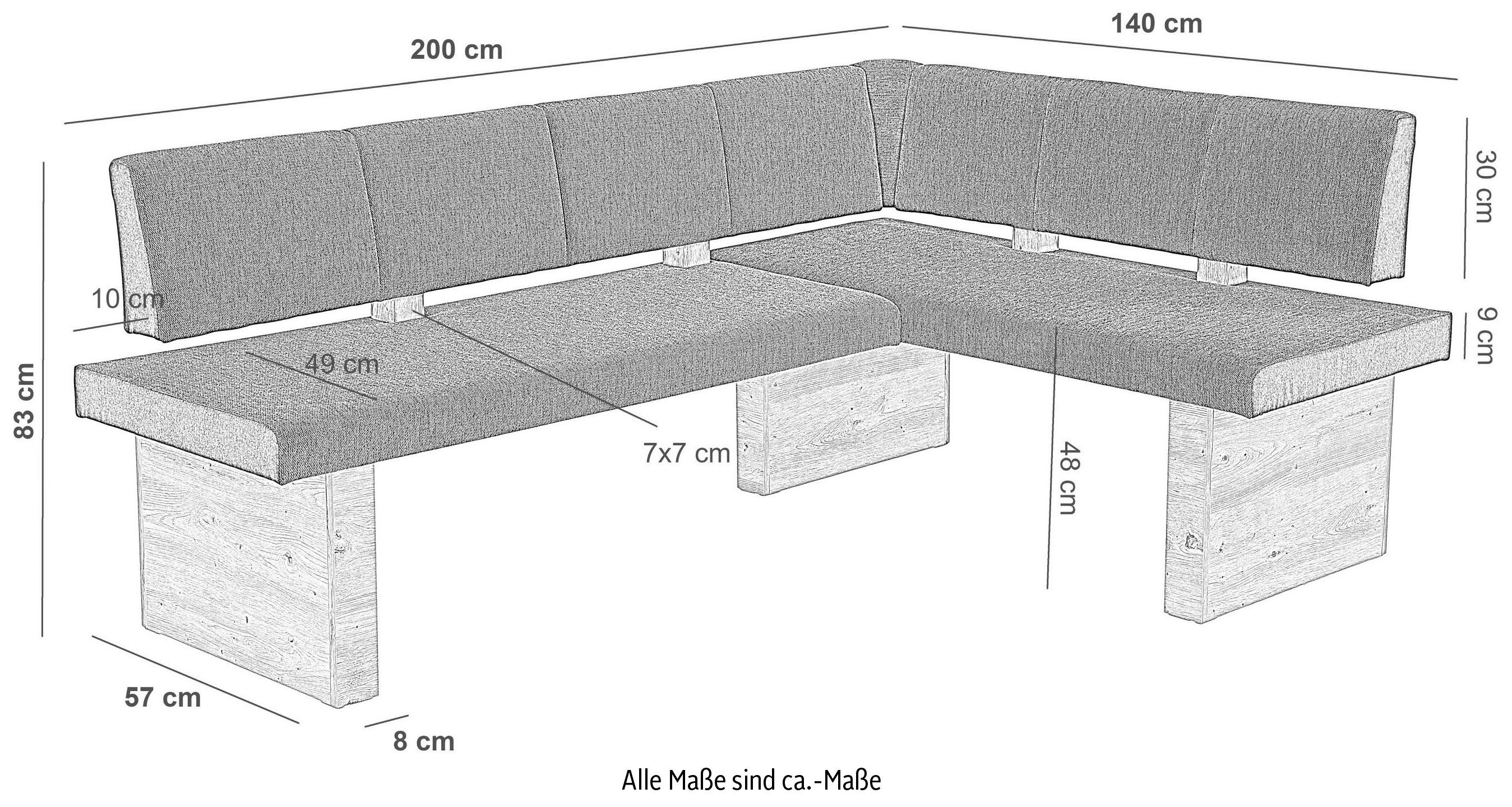 HELA Braun Eckbank LINN, | Beidseitig Braun/Artisan Eiche montierbar