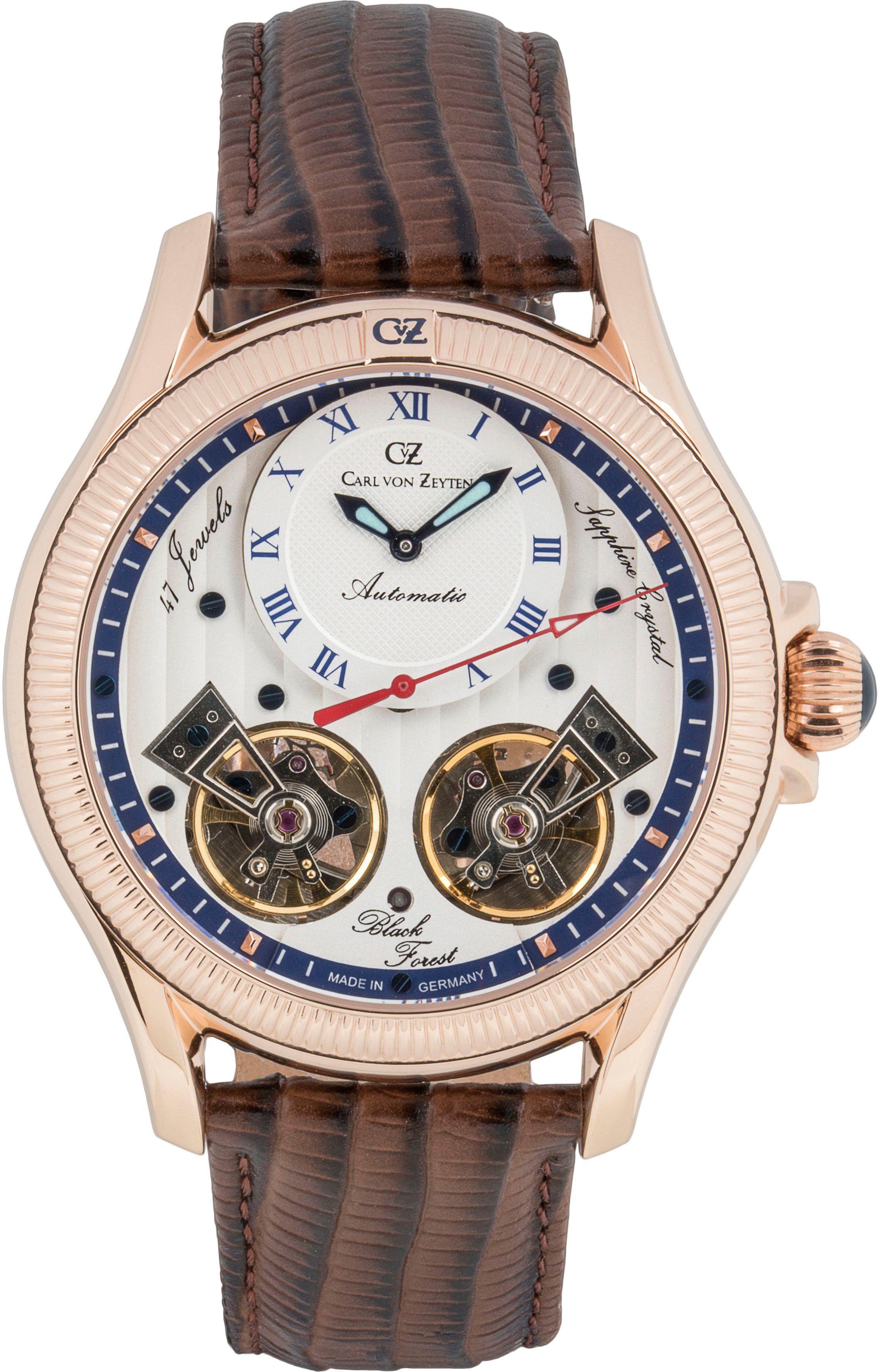 Carl von Zeyten Automatikuhr Waldhaus, CVZ0084RWHS, Armbanduhr, Herrenuhr, Datum, Made in Germany, Mechanische Uhr