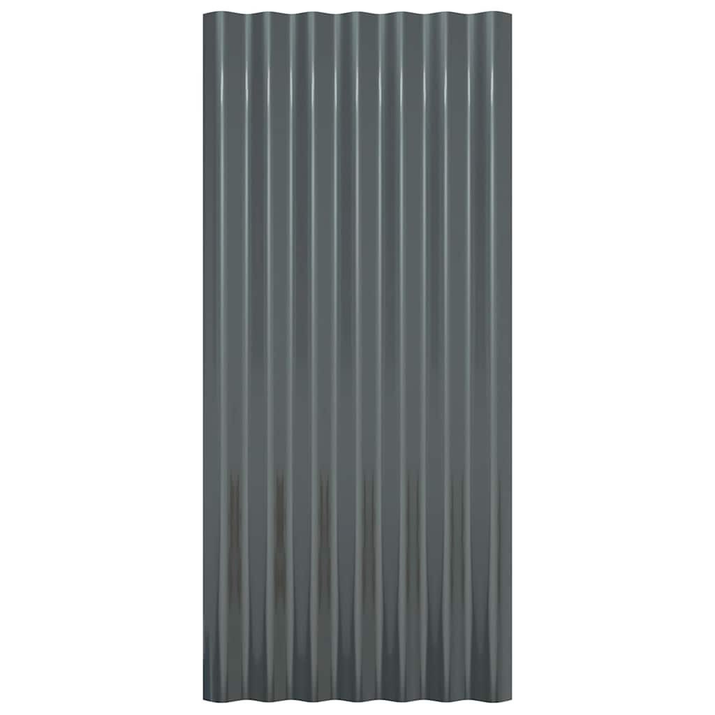 vidaXL Deckenplatten Dachpaneele 36 Stk. Verzinkter Stahl Anthrazit 80x36cm, (36-tlg)