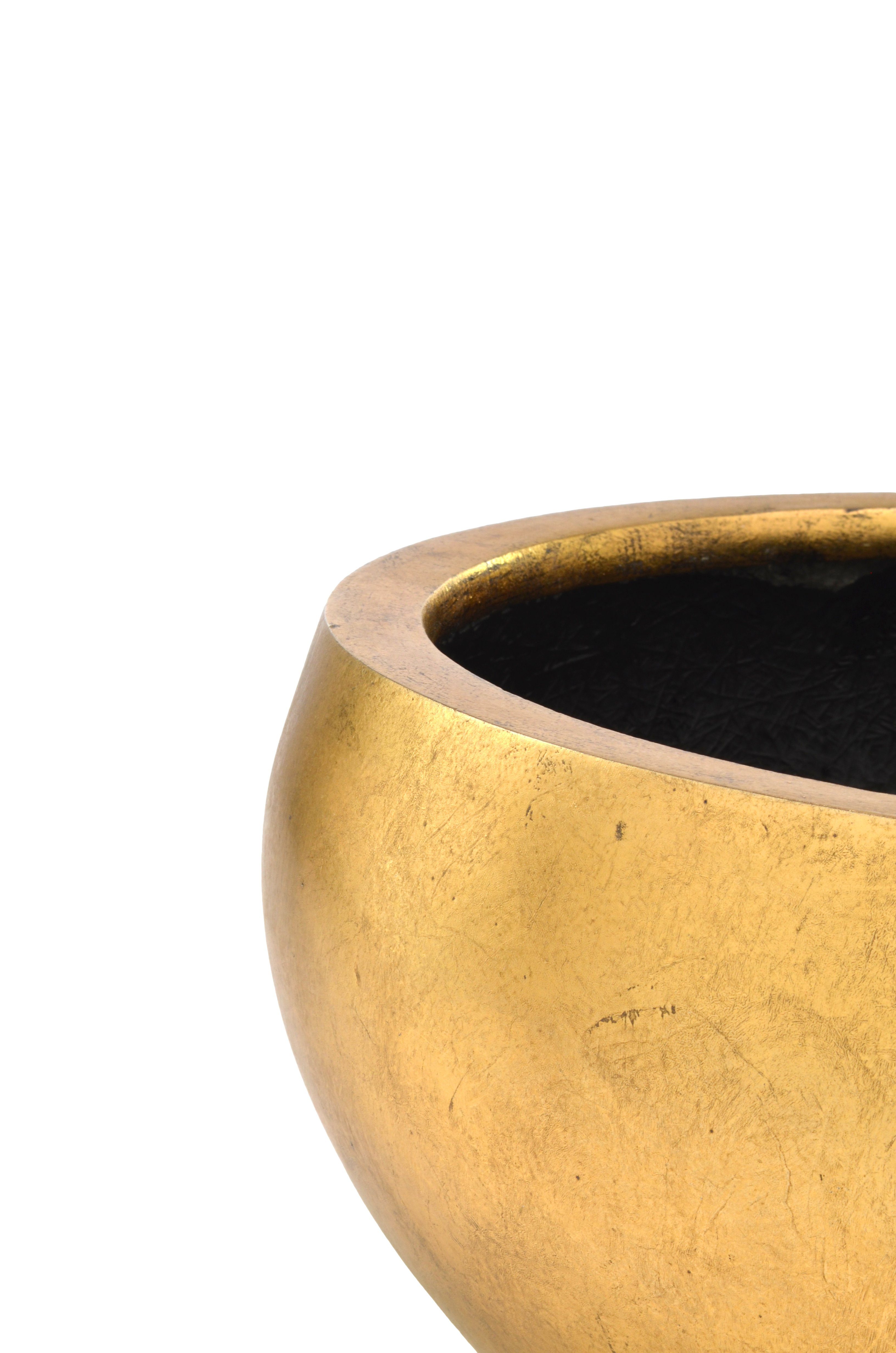 Flingora Pflanzschale Alodie, Fiberglas - Indoor - Gold - Ø 50 cm