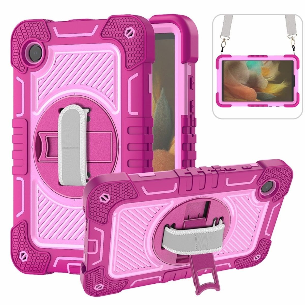 Wigento Tablet-Hülle Für Samsung Galaxy Tab A9 aufstellbare 360 Grad Hybrid Hülle