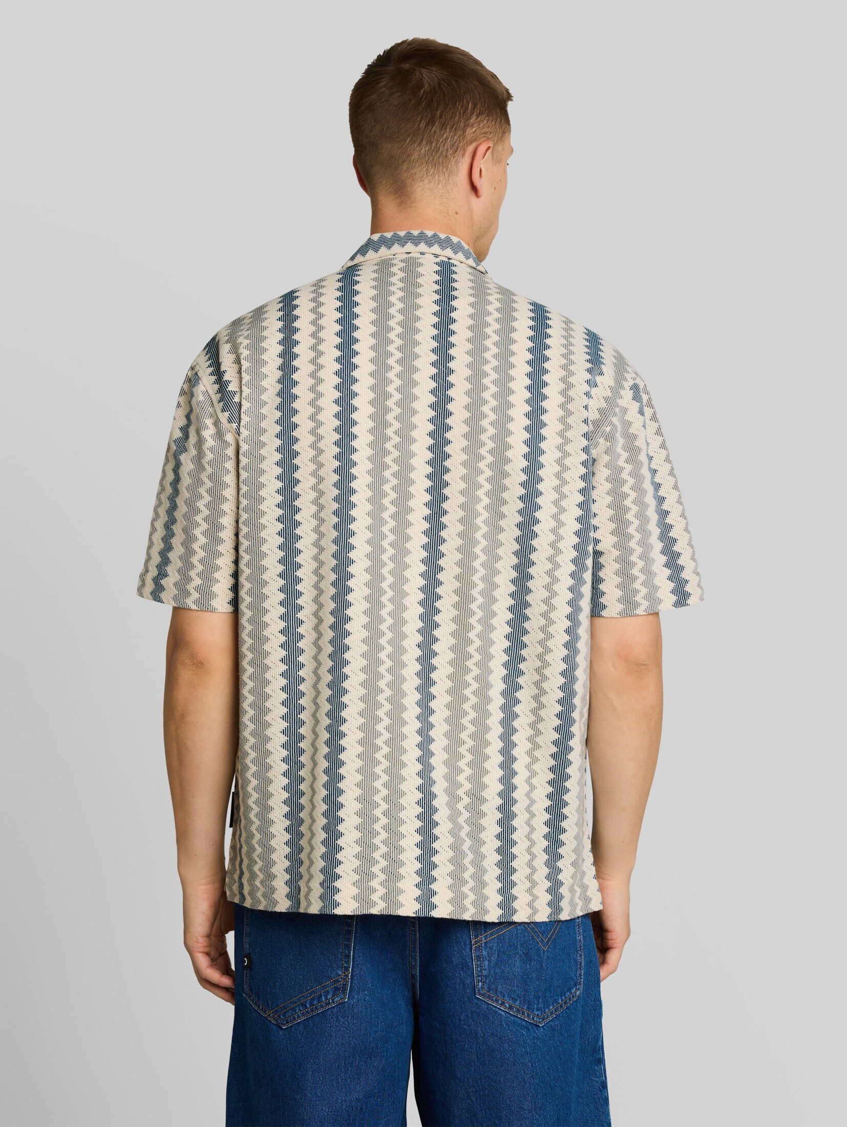 TOM TAILOR Denim Kurzarmhemd Blusen & Shirts Loose Fit Resort Kurzarmhemd in Häkel-Optik