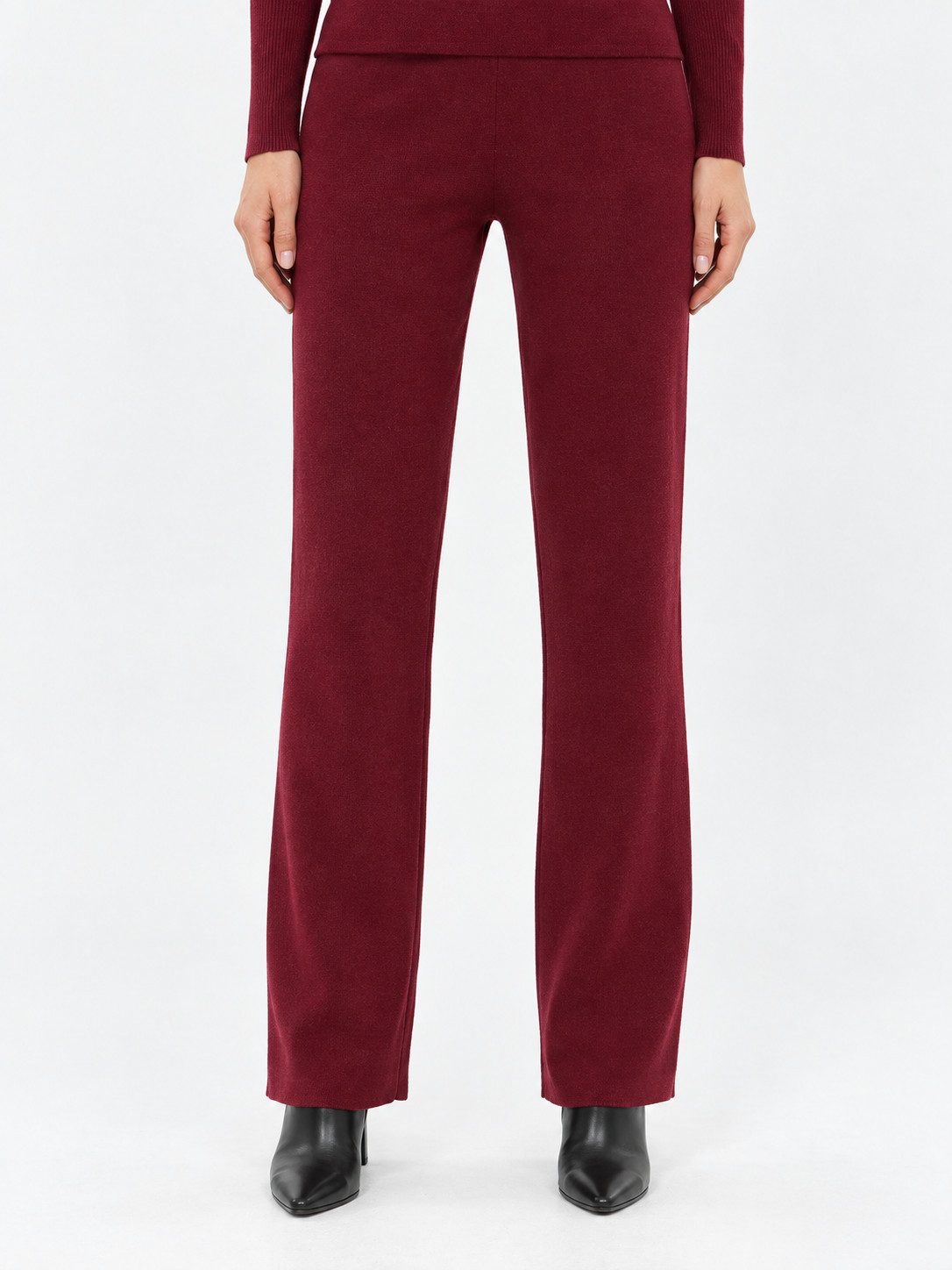 Passioni Strickhose Damen Feinstrick – Gerade Passform, Elastischer Bund