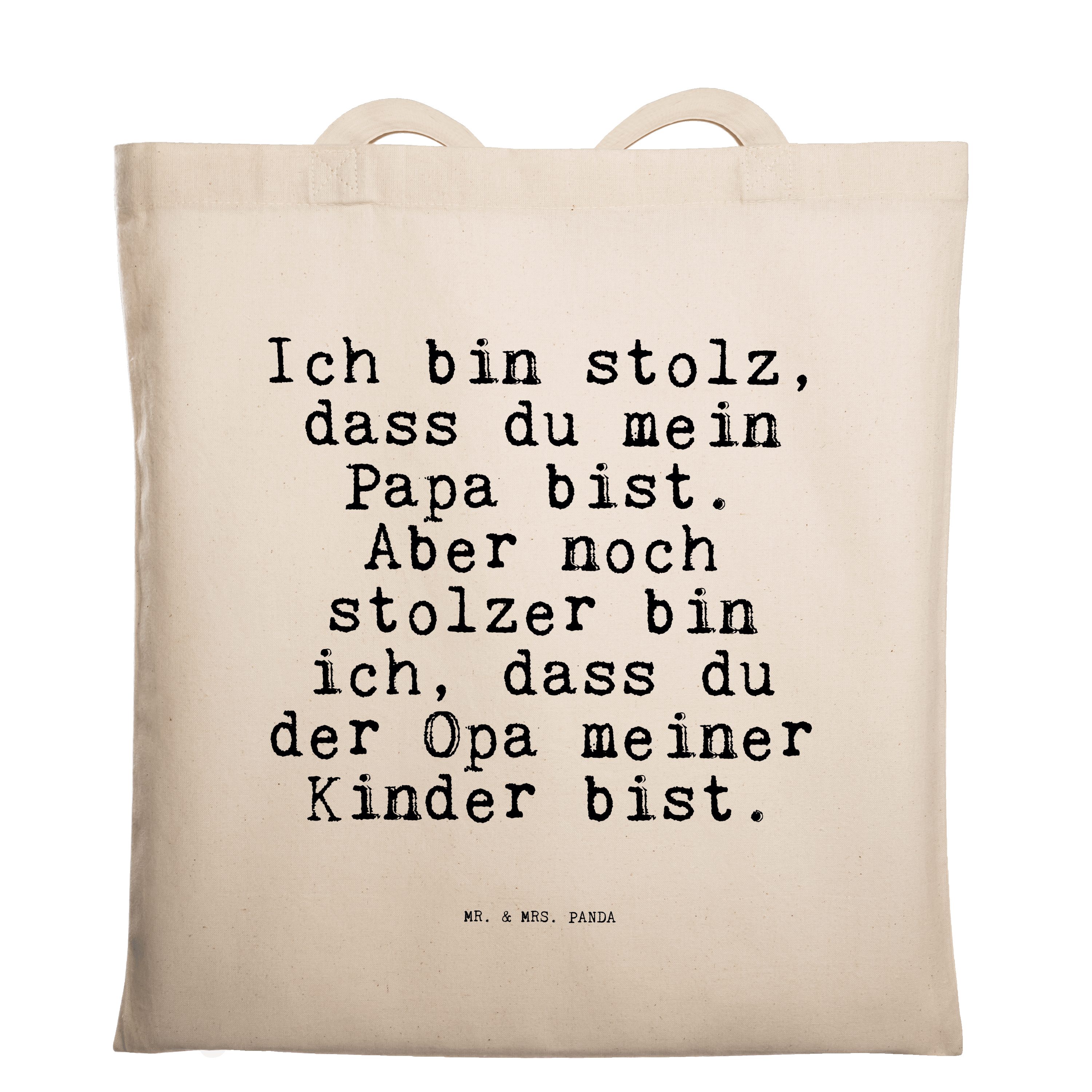 Mr. & Mrs. Panda Tragetasche »Ich bin stolz, dass... Transparent