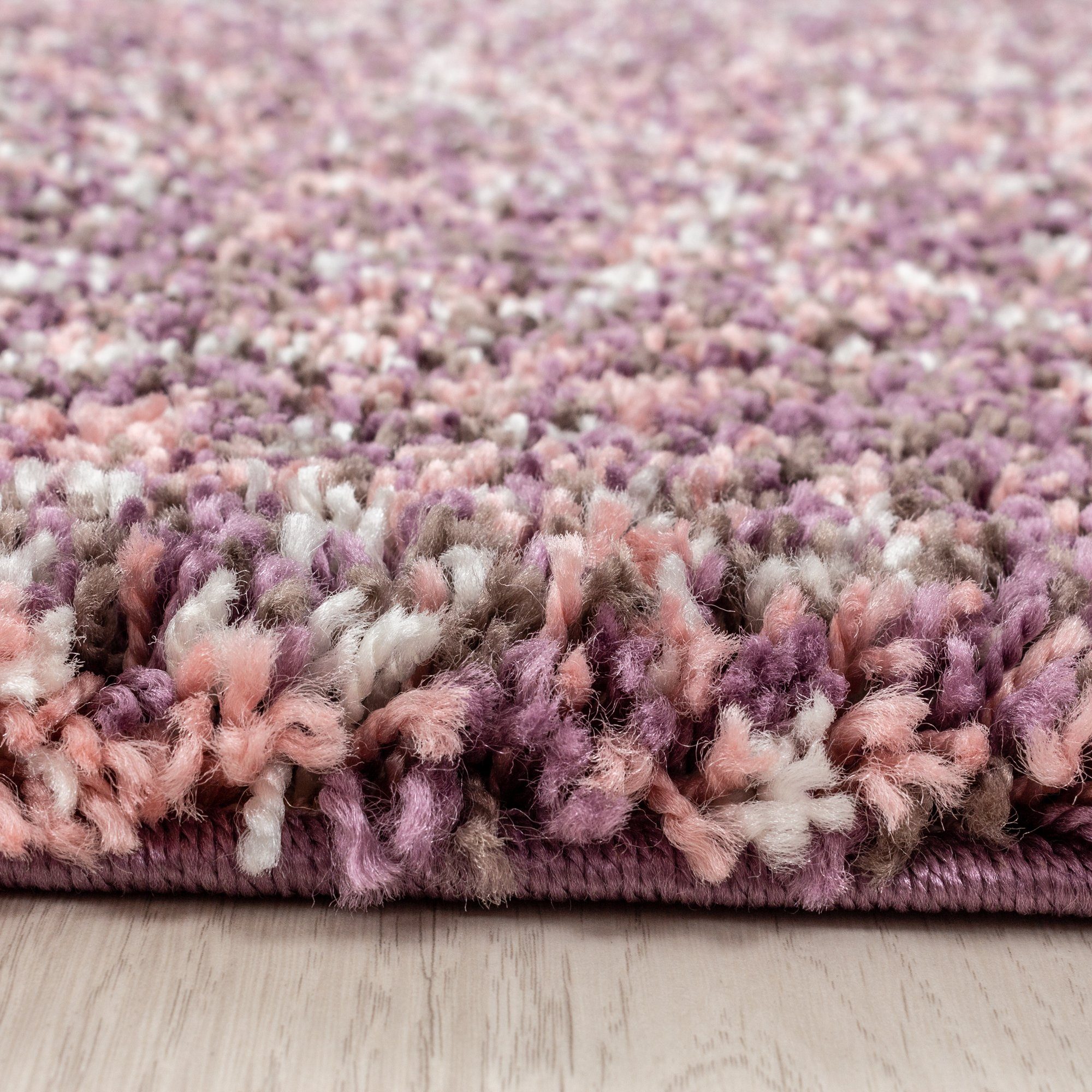 Teppich Meliert Design, HomebyHome, Wohnzimmer farben Design Teppich mm, Rund, 30 und Höhe: größen Runder Pink Meliert versch