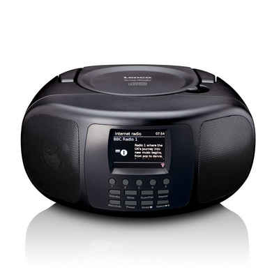 Lenco SCD-6000BK CD-Radiorecorder (DAB+/FM und Internetradio, 2,00 W, Stereo-CD-Player mit DAB+/FM/Bluetooth, LCD Display-Internetradio)
