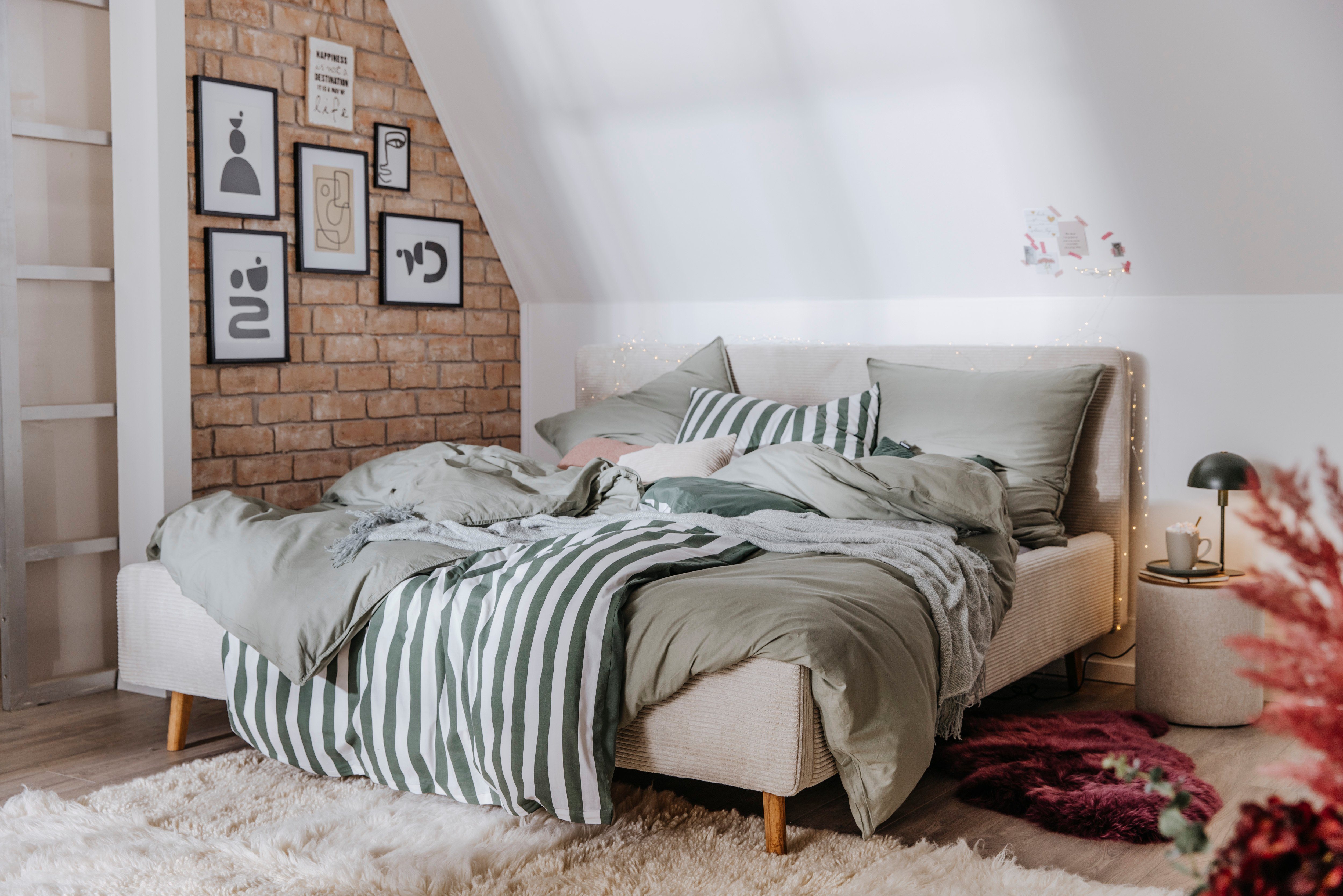 OTTO home Wendebettwäsche Greta in verschiedenen Qualitäten, Biber, 2 teilig, Bettwäsche mit Streifen, ab 135x200 cm, NEU: auch in Fleece Qualität – Bild 4 von 5
