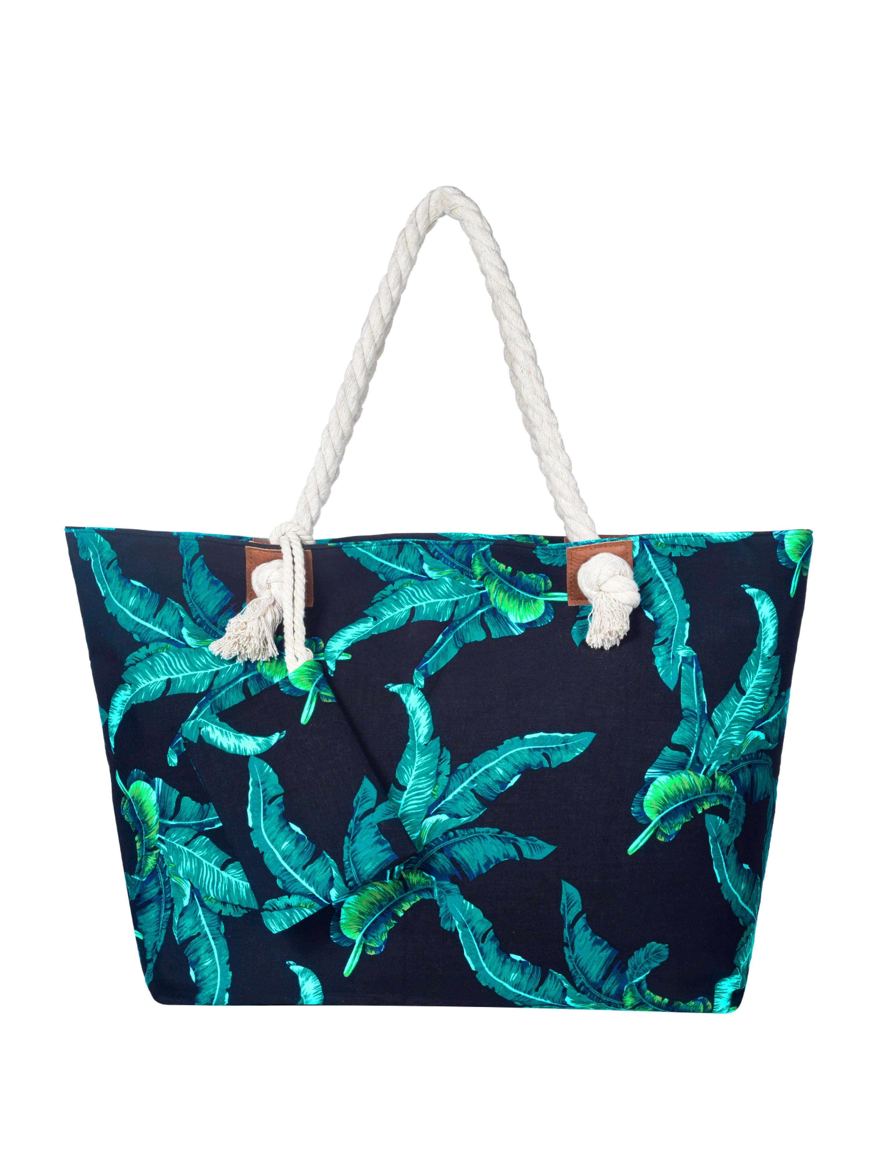 DonDon Strandtasche Shopper Schultertasche Beach Style (2-tlg), Große Strandtasche, mit Reißverschluss, tolle Motive