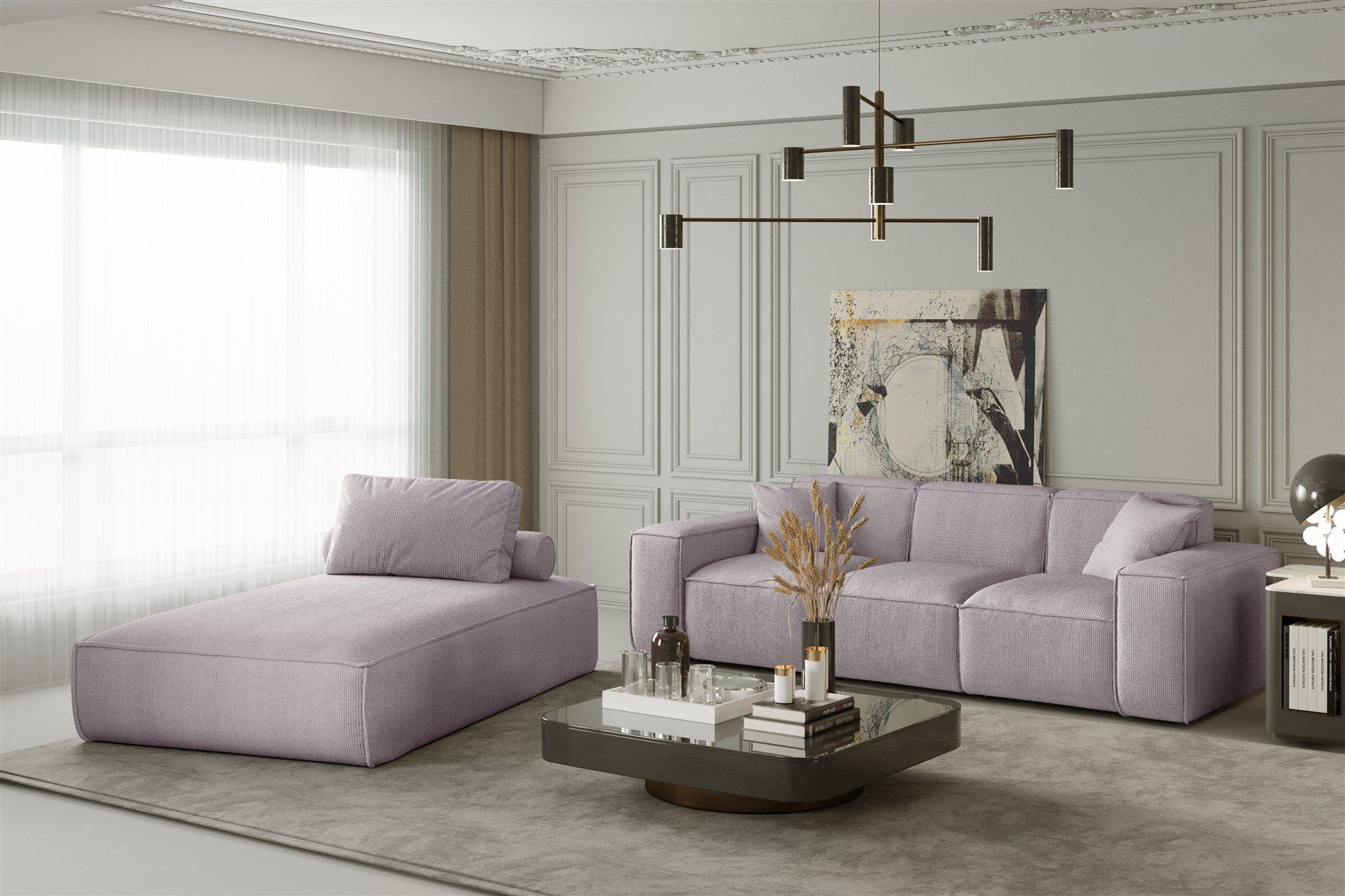 Fun Möbel Polstergarnitur Sofa-Set 2-teilig Chaiselongue günstig online kaufen