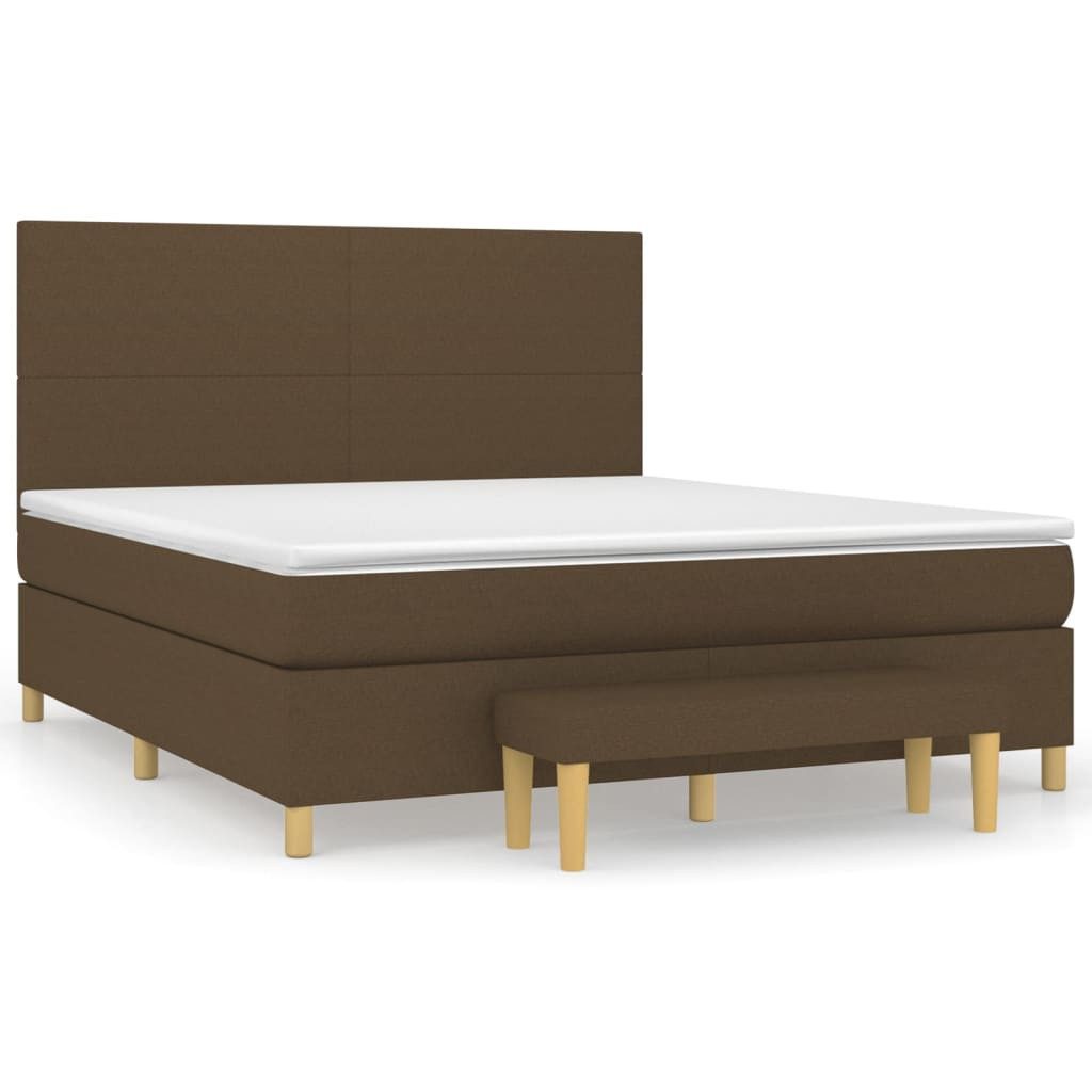 vidaXL Boxspringbett, Boxbett mit Matratze Dunkelbraun 160x200 cm Stoff günstig online kaufen
