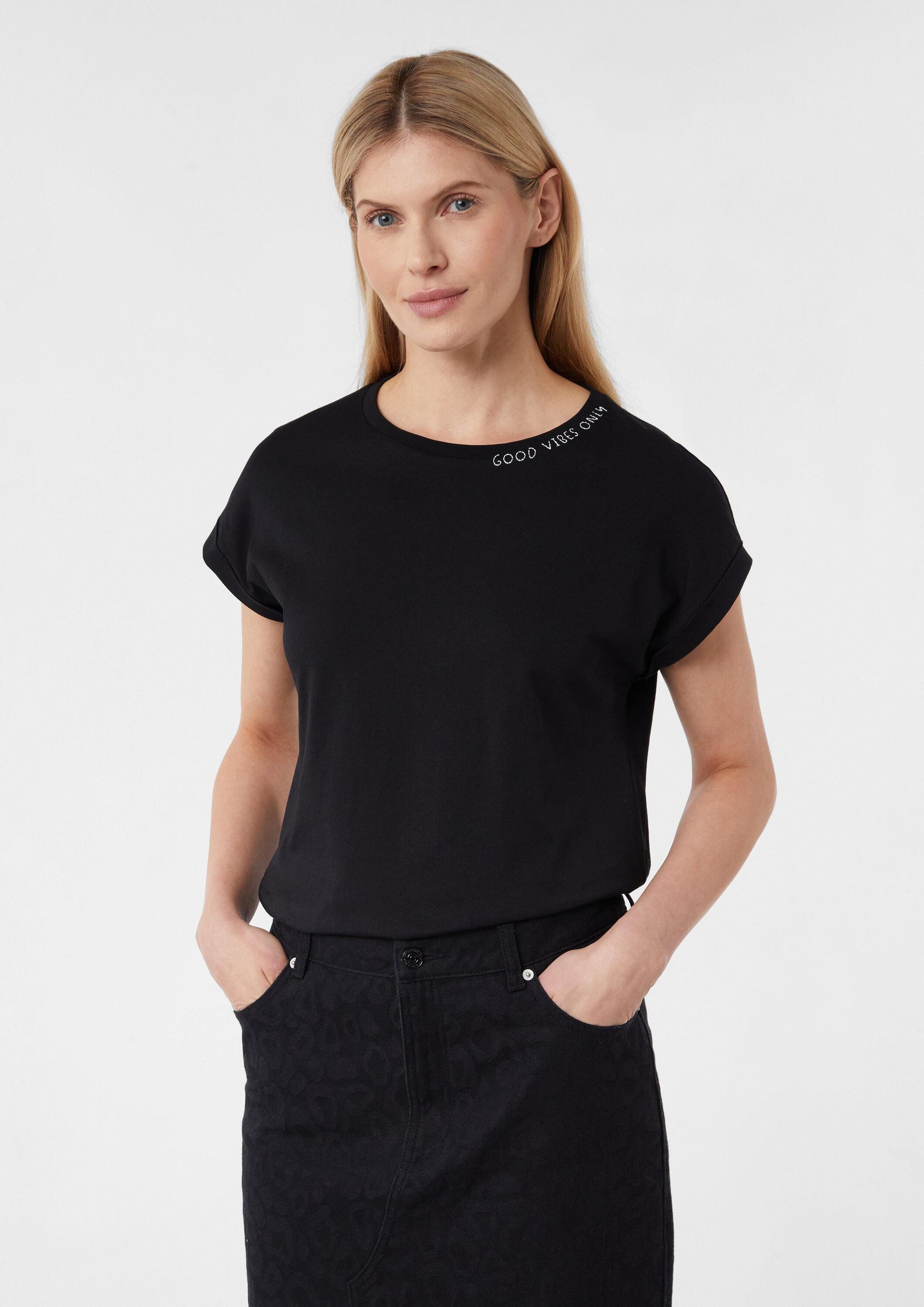 comma Kurzarmshirt T-Shirt (1-tlg) günstig online kaufen