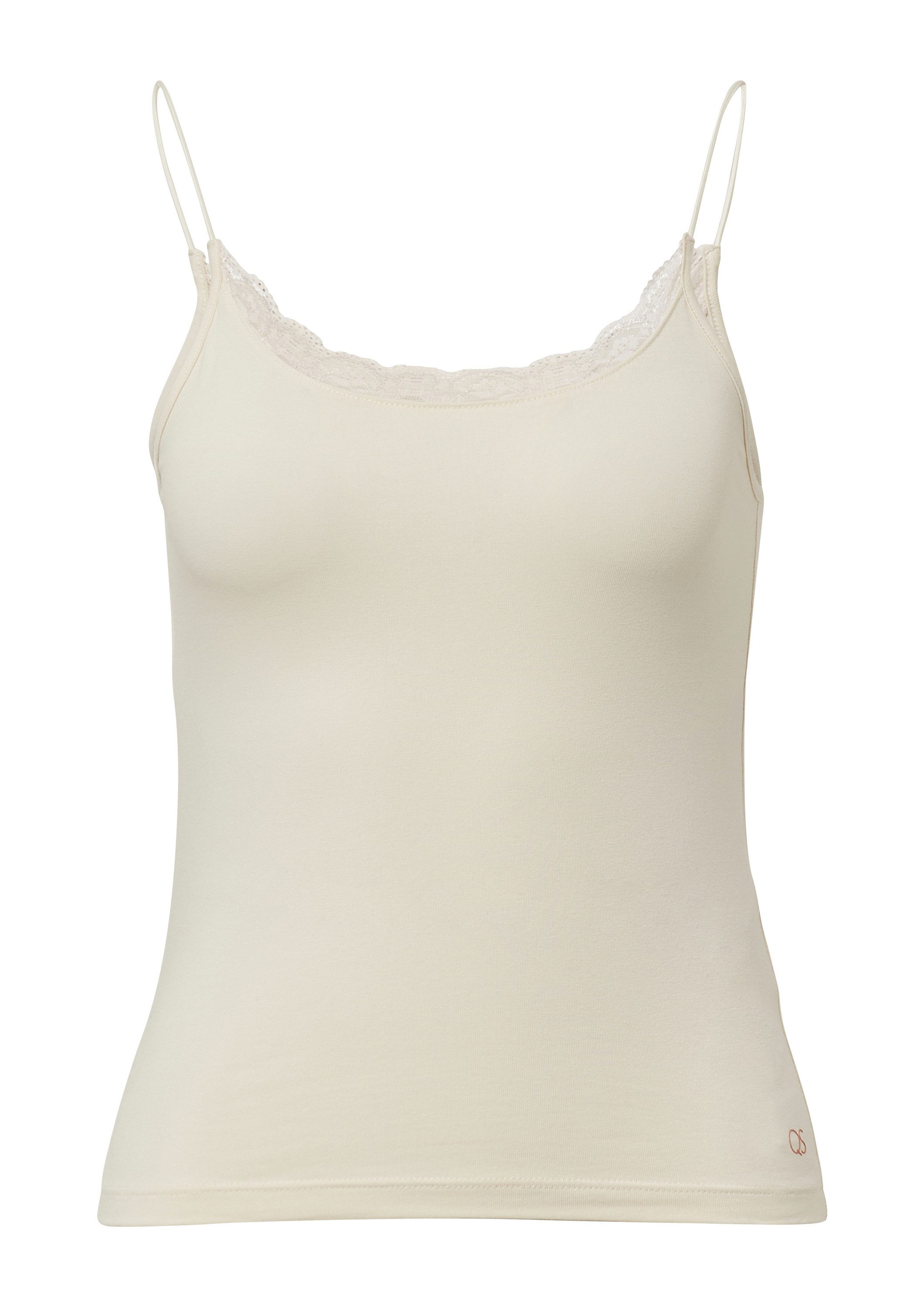QS Muskelshirt T-Shirt Spaghettiträgertop mit Spitzendetail günstig online kaufen