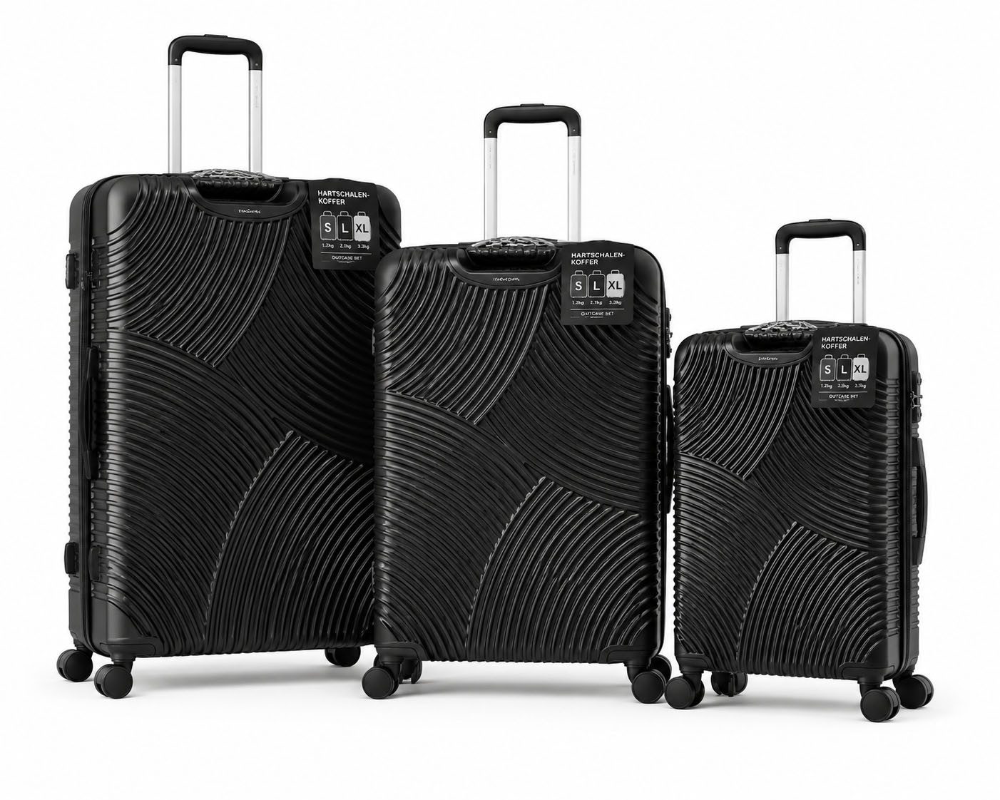 MaraShine Koffer MaraShine 3-teiliges Kofferset mit 360° Doppelrollen 3 Größen S, L, XL