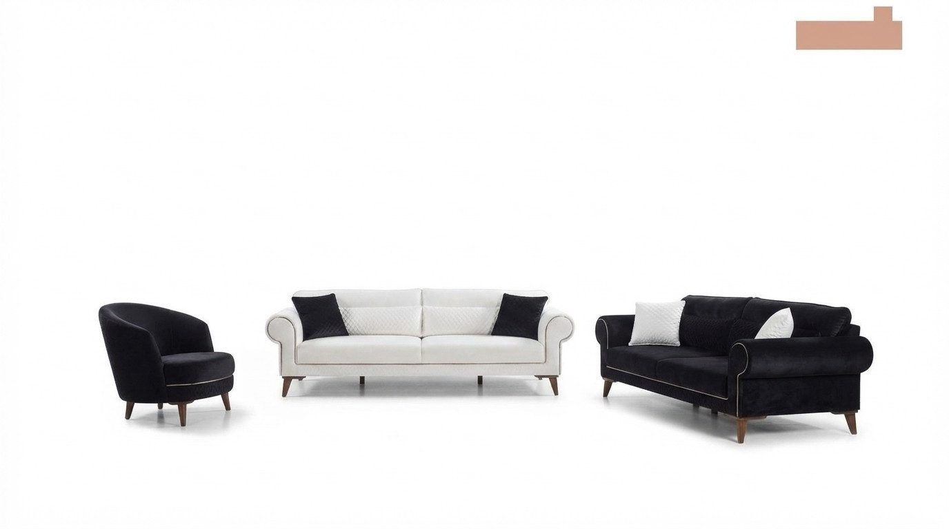Xlmoebel Polstergarnitur Sofagarnitur 3+3+1 aus Stoff, 3-teilig, mit Sesseln, (Sofagarnitur, 3-tlg., 3+3+1), Made in Europa
