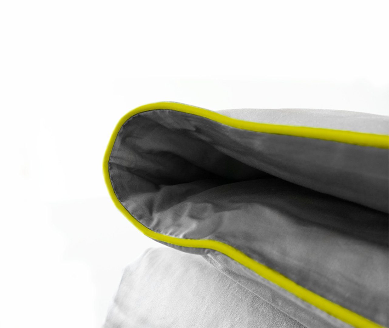 LunaVia Bettwäsche Deckenbezug ONE, Grau & Weiß mit edler Keder, 100% Baumw günstig online kaufen