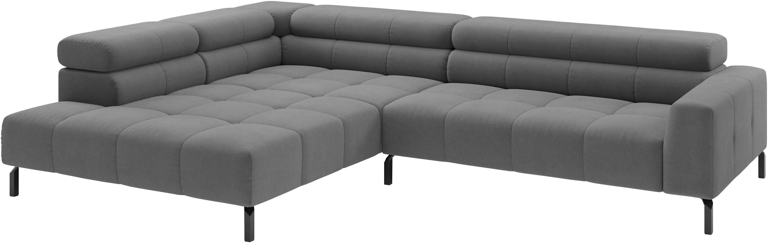 Home affaire Ecksofa Claya, 311 cm breit, L-Form, inkl. Kopfteilverstellung, wahlweise elektrischer Sitzvorzug