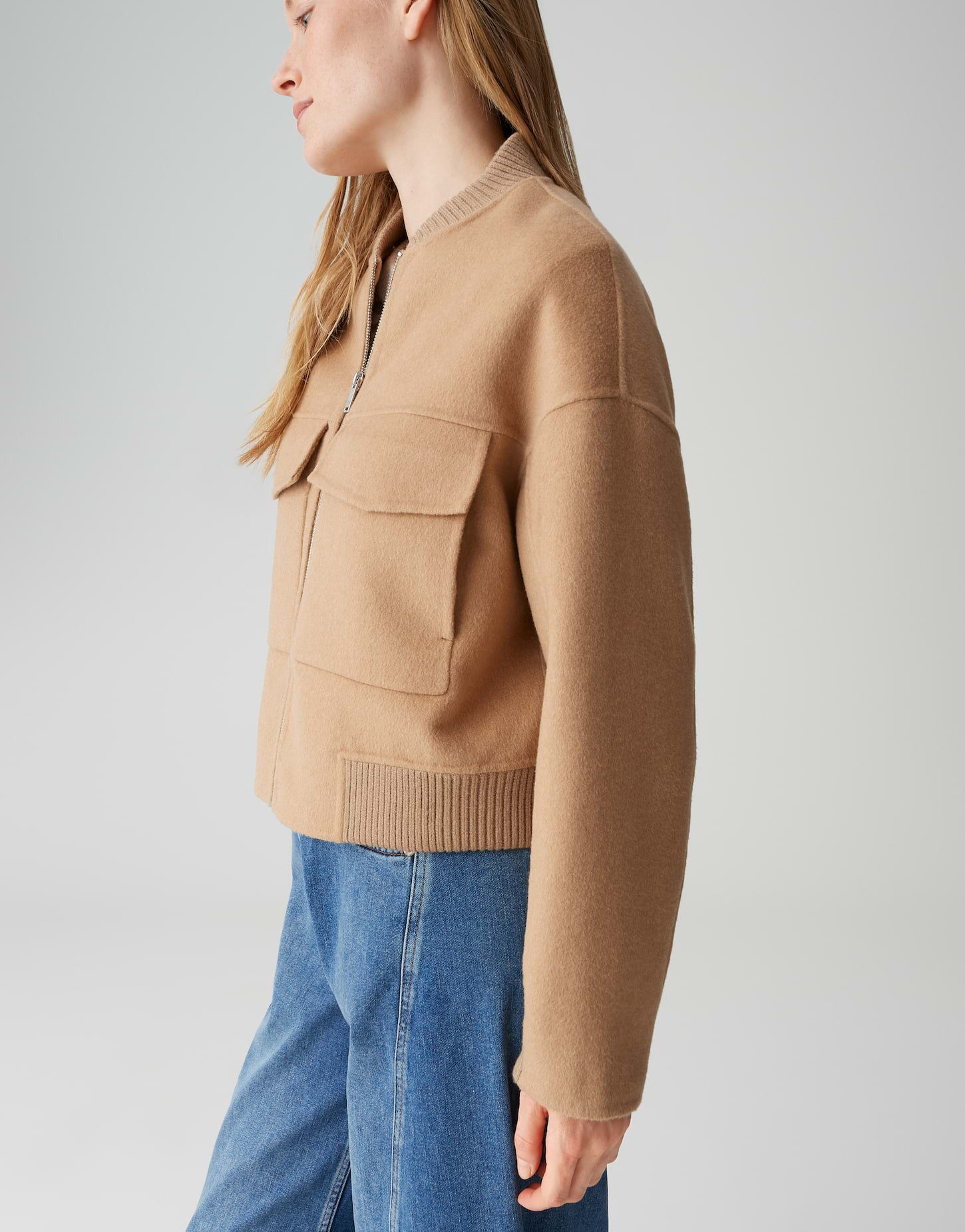 OPUS Blouson HISO Regular im Wollmix lockere Passform, weicher Griff