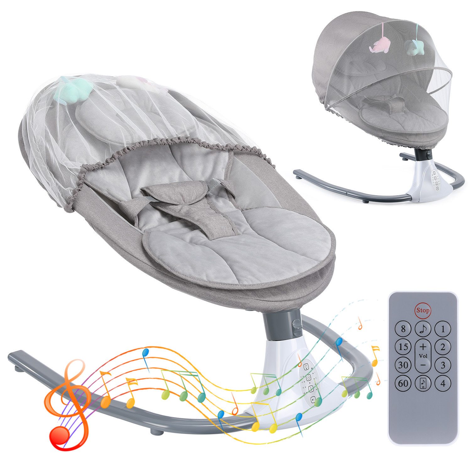 LOVONLIVE Babywippe Intelligenter elektrischer Babyschaukelstuhl, faltbar, günstig online kaufen