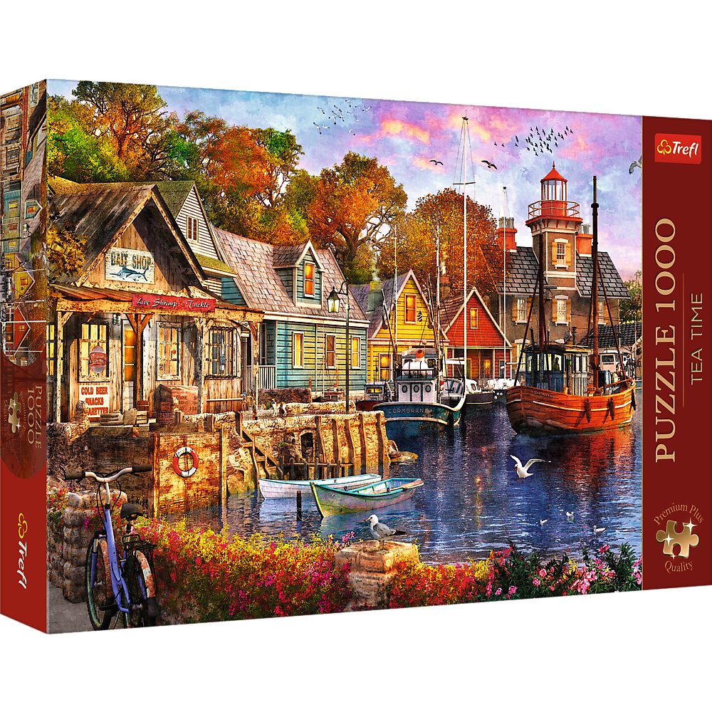 Trefl Puzzle Trefl, Tea Time Küstenhafen, 1000 Teile Premium Plus Puzzle, 1000 Puzzleteile