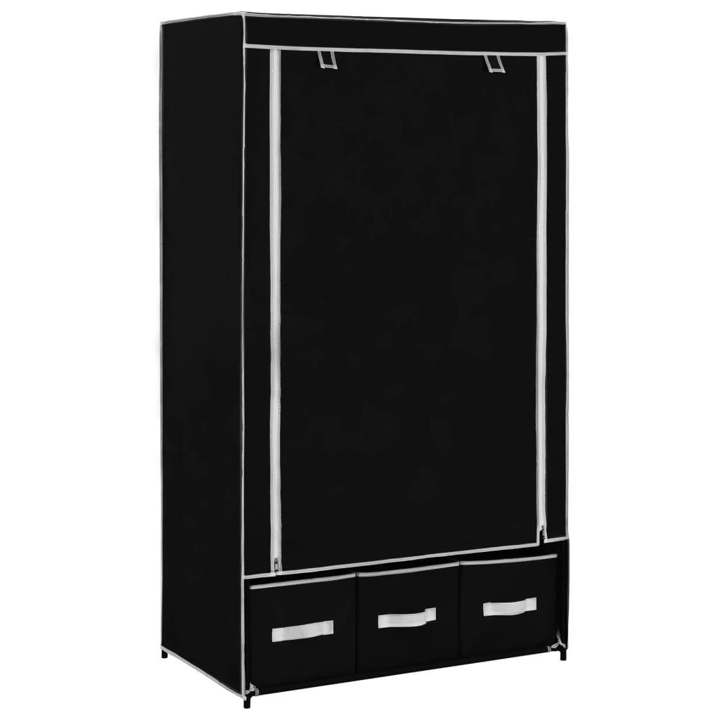 vidaXL Kleiderschrank Kleiderschrank Schwarz 87 x 49 x 159 cm Stoff (1-St)