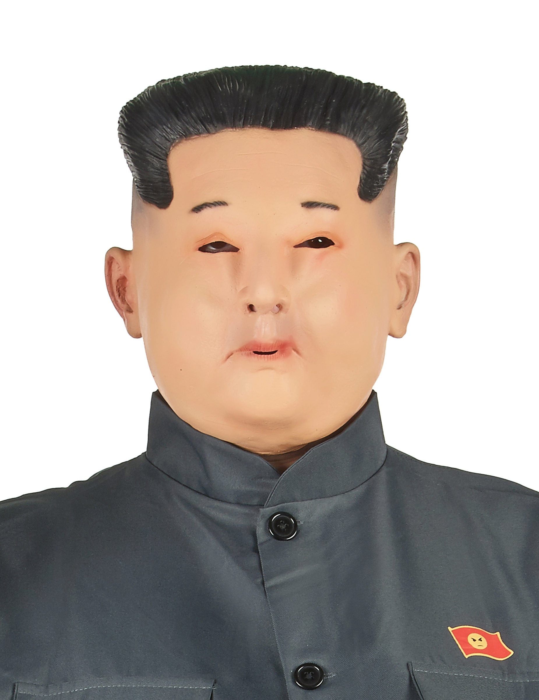 JADEO Kostüm Fernöstlicher Halbmaske für Erwachsene beige-schwarz